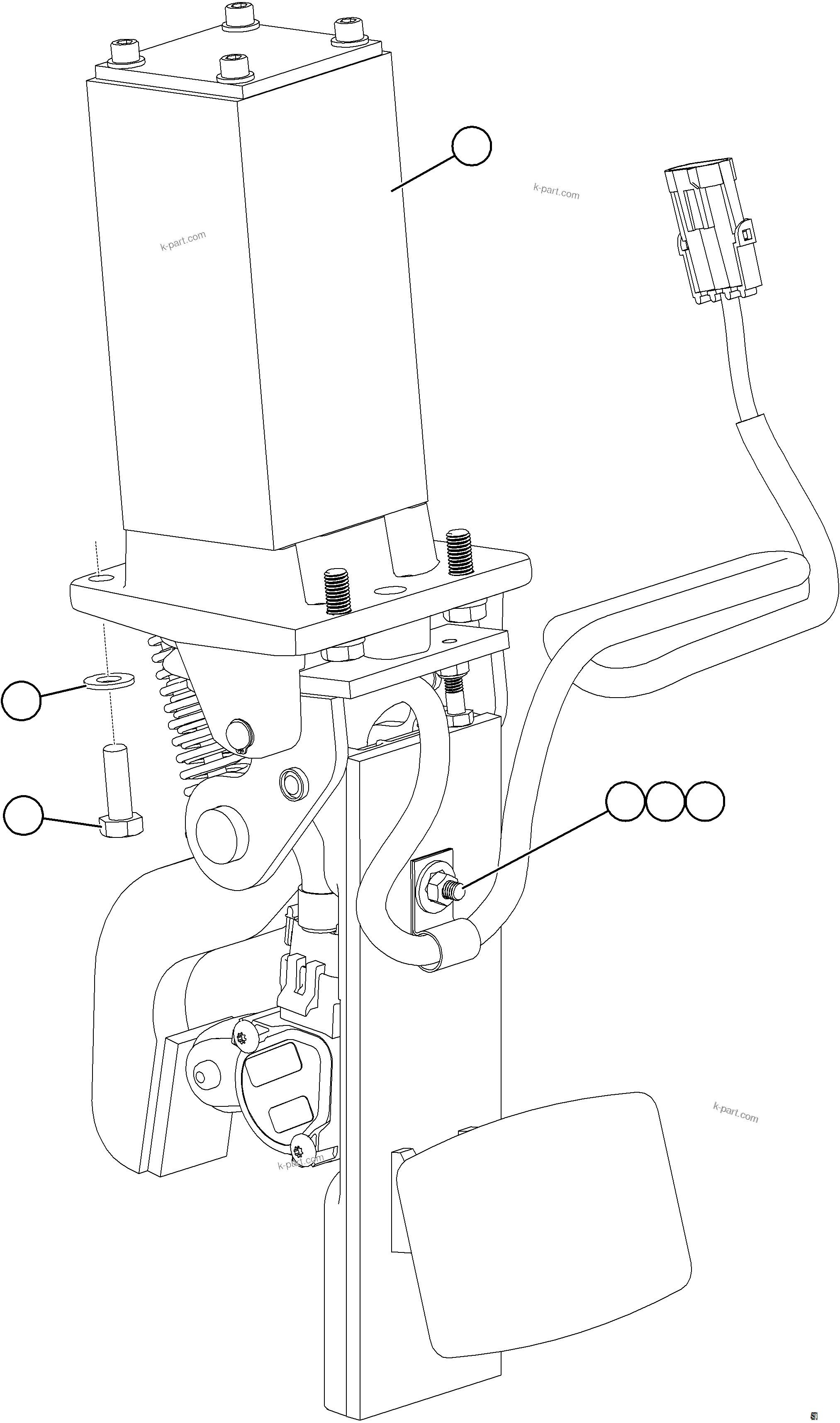 Komatsu parts book diagram for AFE84-P 730E-10 S/N A50051 - A50054  KAL: BRAKE VALVE INSTALLATION