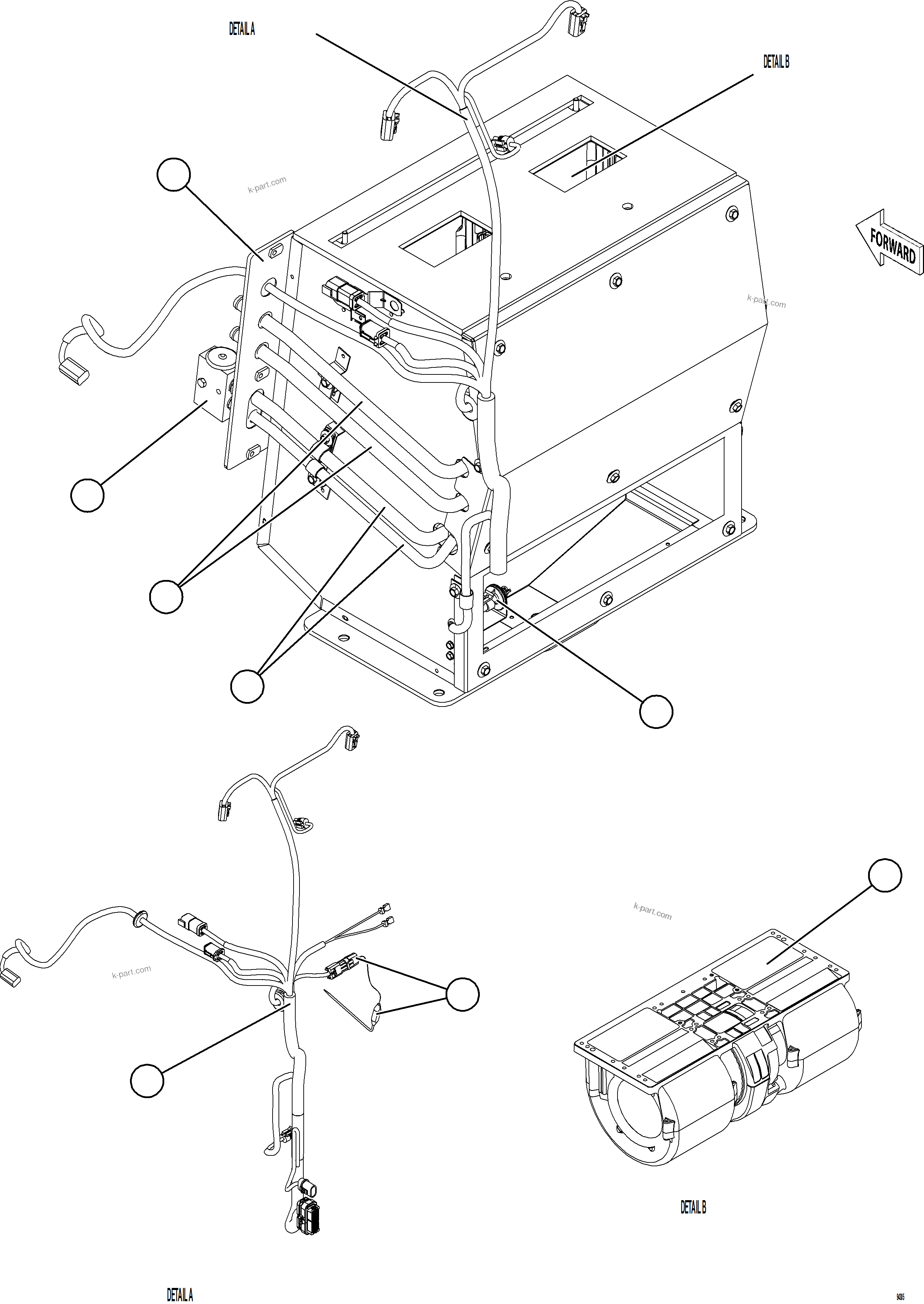 Komatsu parts book diagram for AFE84-P 730E-10 S/N A50051 - A50054  KAL: HVAC MODULE