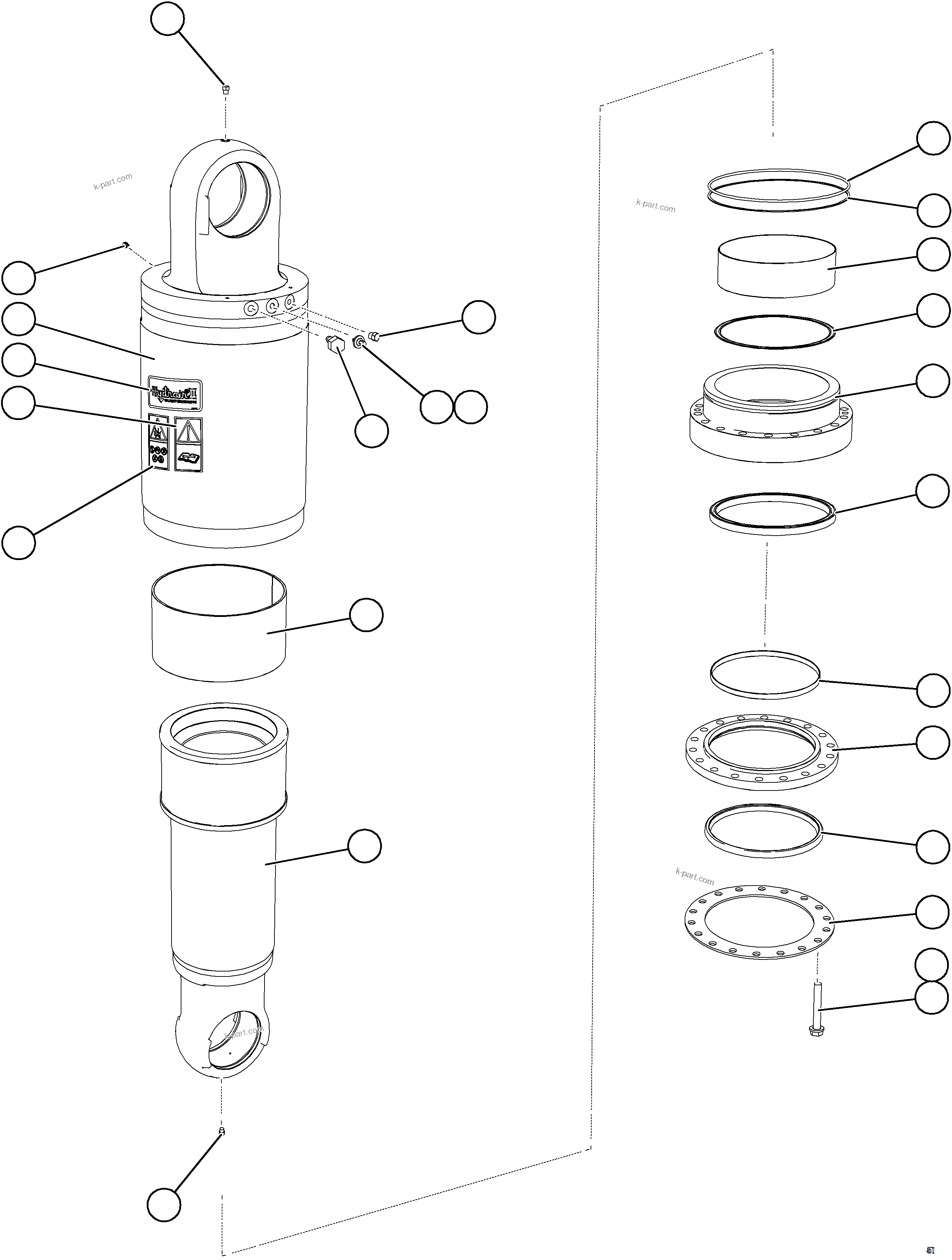 Komatsu parts book diagram for AFE84-P 730E-10 S/N A50051 - A50054  KAL: REAR SUSPENSION ASSEMBLY