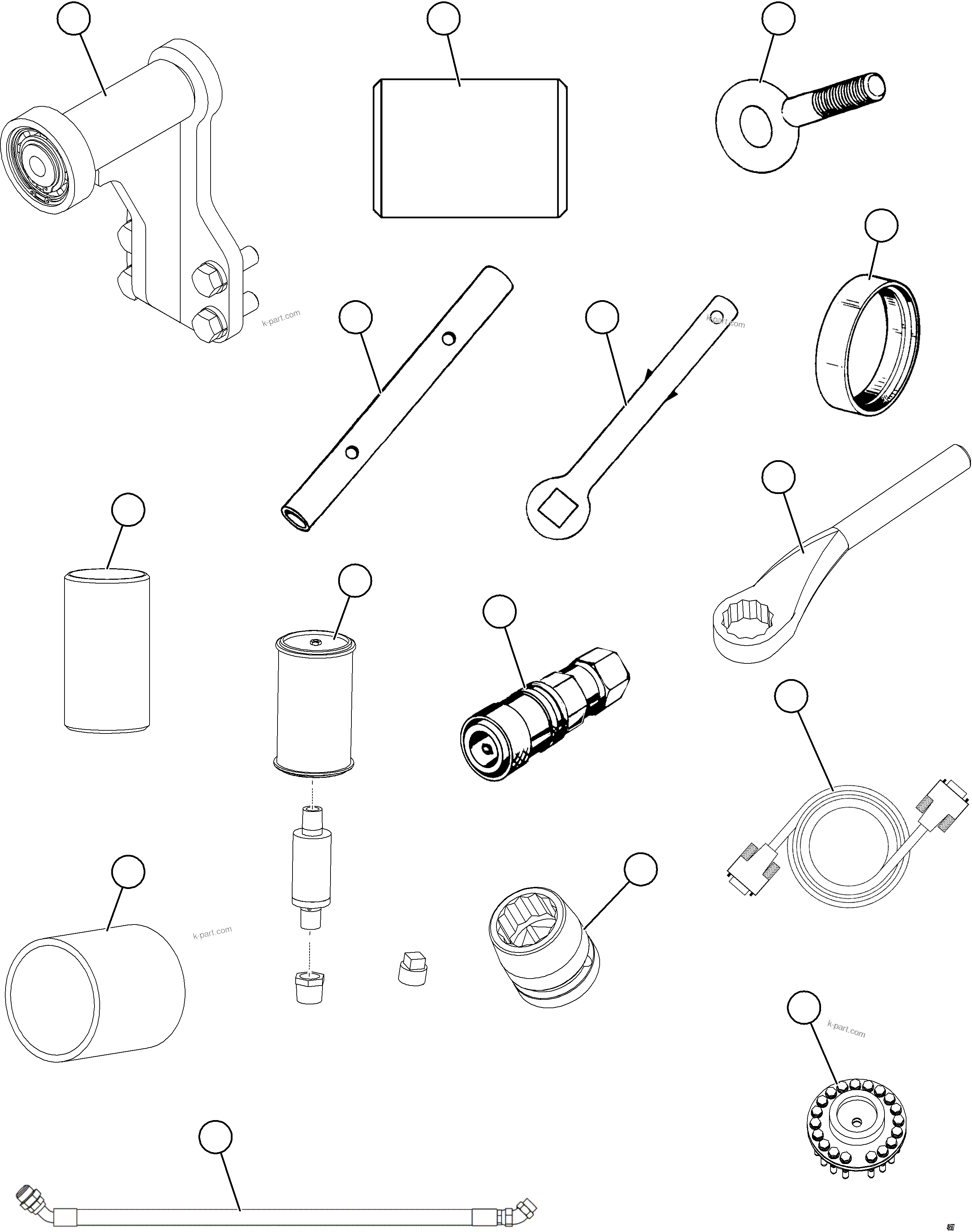 Komatsu parts book diagram for AFE84-P 730E-10 S/N A50051 - A50054  KAL: SPECIAL TOOL GROUP
