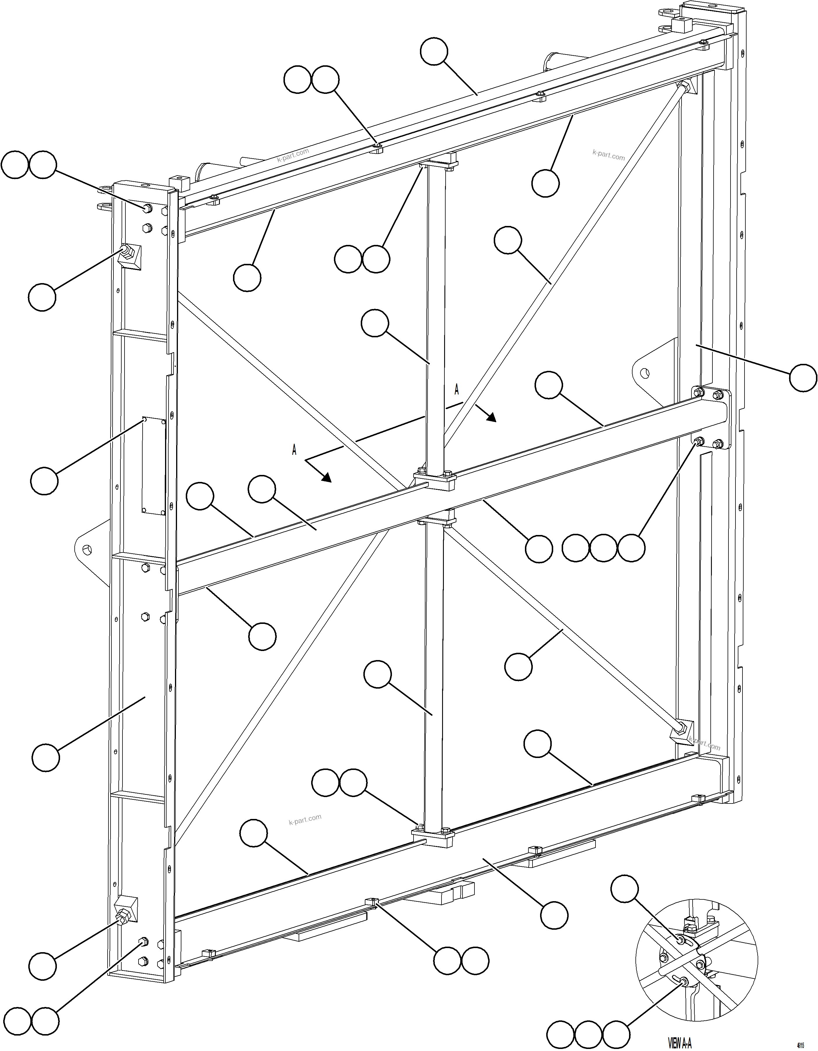 Komatsu parts book diagram for AFE84-R 730E-10 S/N A50056 - A50058  KSA: HIGH TEMPERATURE CORE