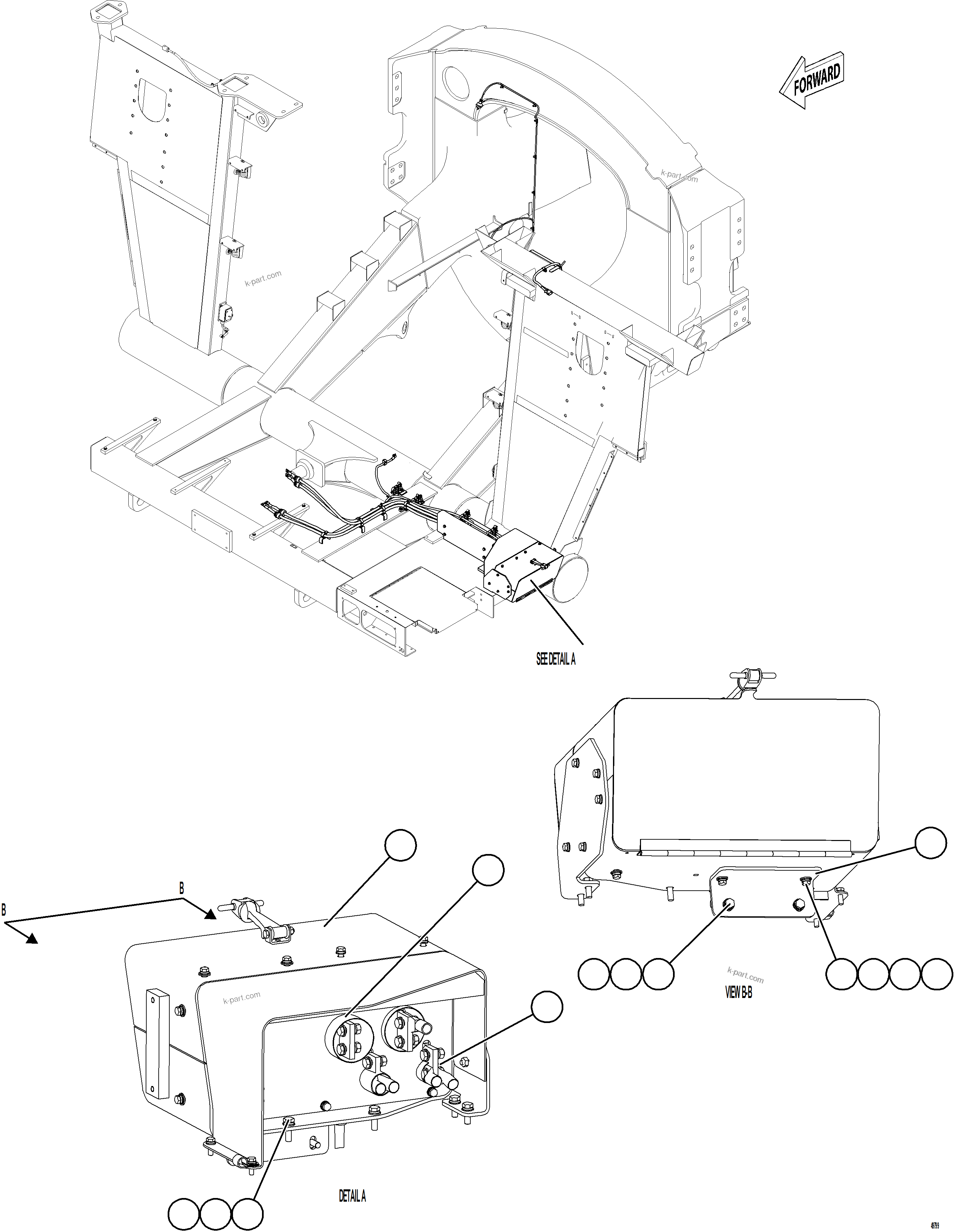 Komatsu parts book diagram for AFE84-R 730E-10 S/N A50056 - A50058  KSA: ISOLATION BOX INSTALLATION    2/2