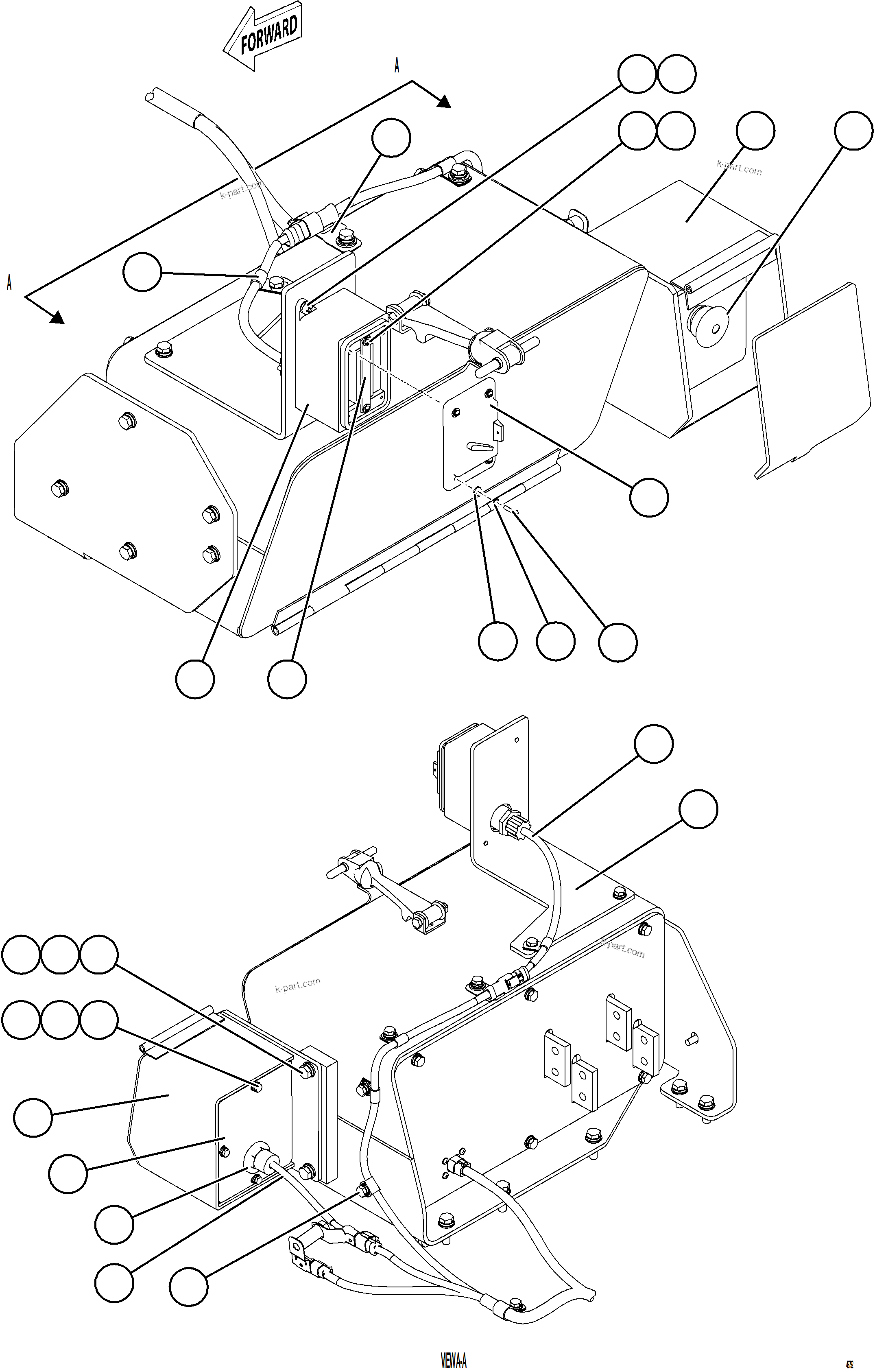 Komatsu parts book diagram for AFE84-R 730E-10 S/N A50056 - A50058  KSA: GRND LEVEL ENGINE SHUTDOWN & LADDER LIGHT SWITCHES