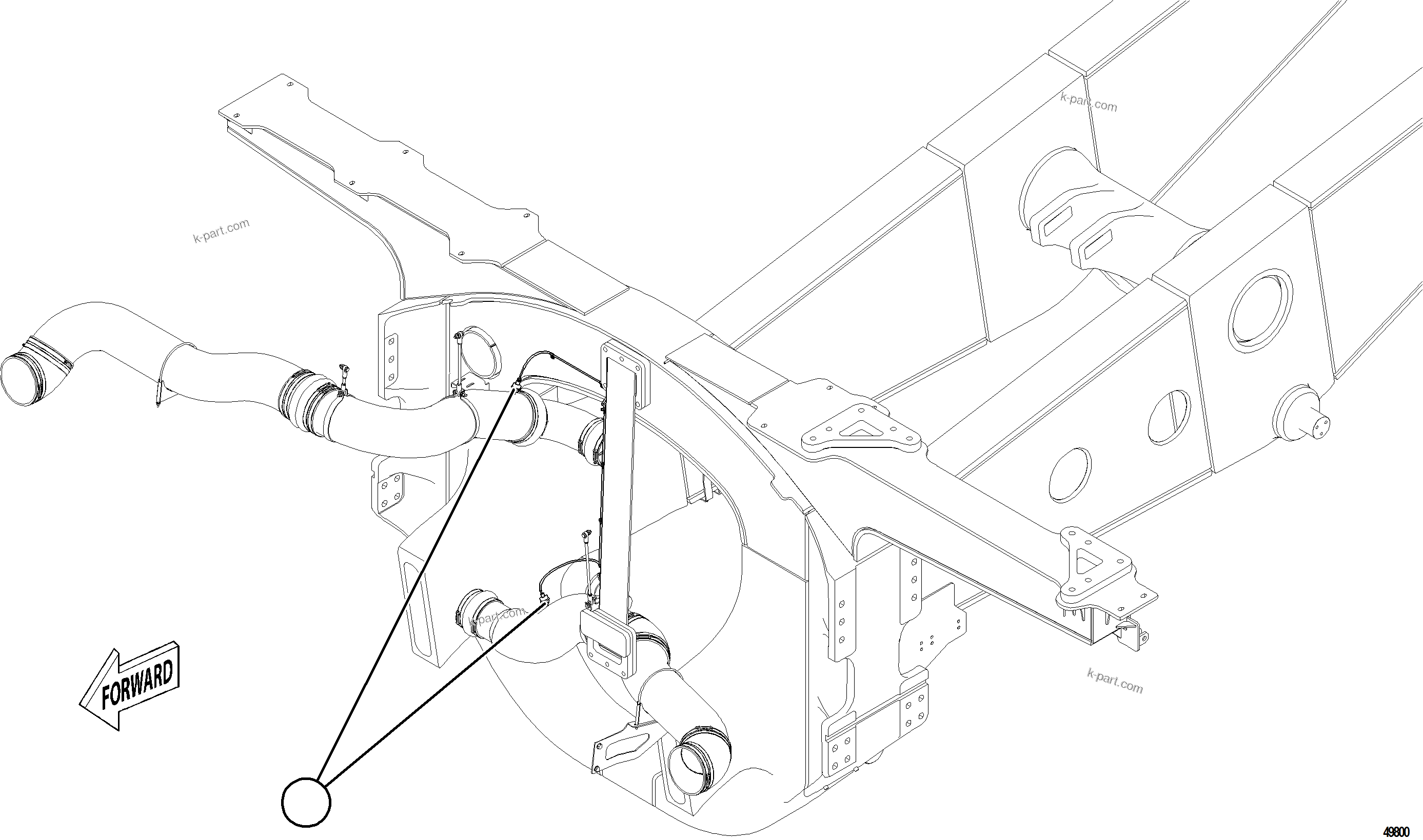Komatsu parts book diagram for AFE84-R 730E-10 S/N A50056 - A50058  KSA: ENGINE AIR INTAKE PRESSURE SWITCH
