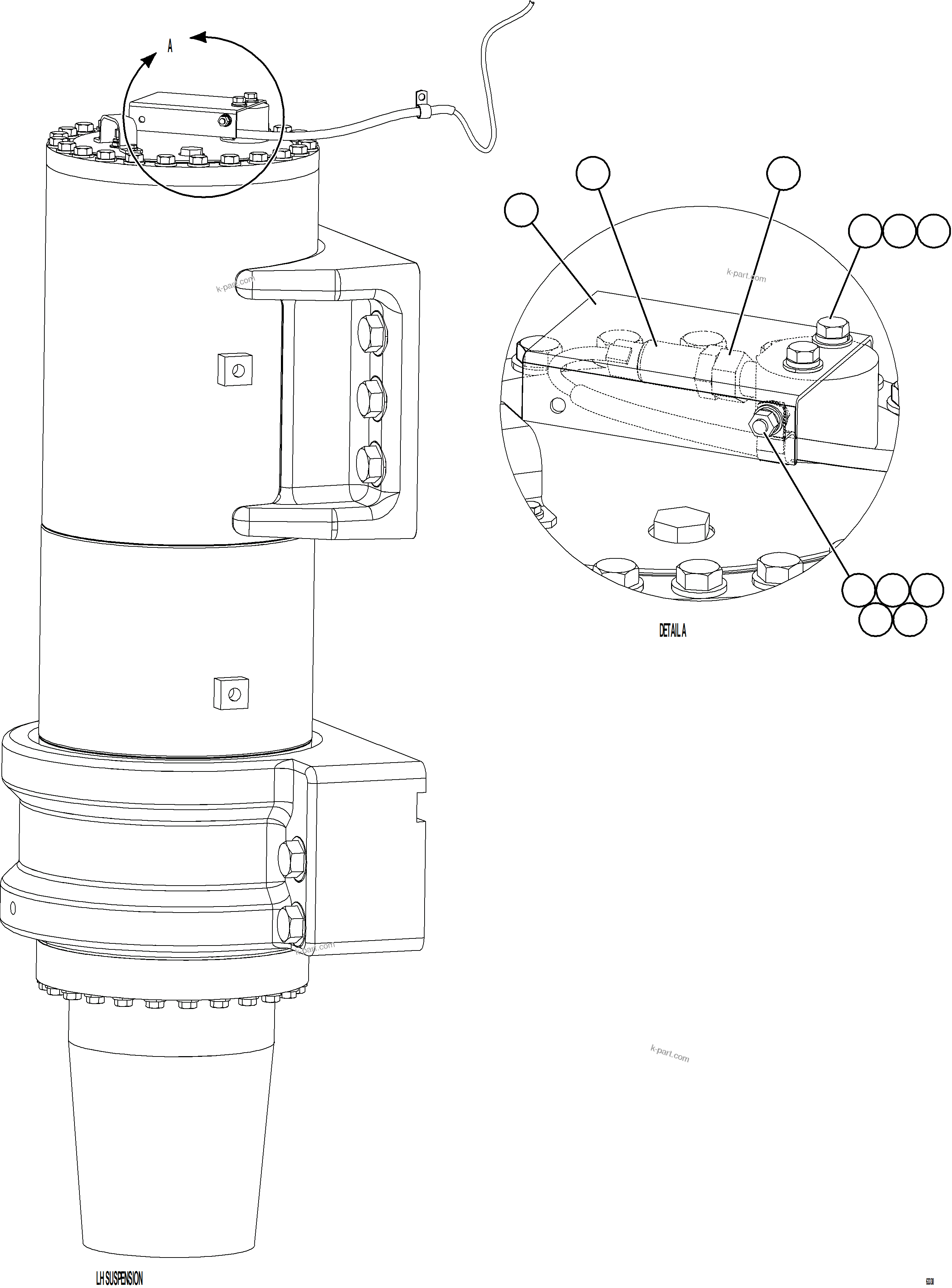 Komatsu parts book diagram for AFE84-R 730E-10 S/N A50056 - A50058  KSA: PLM PRESSURE SENSOR - FRONT SUSPENSIONS