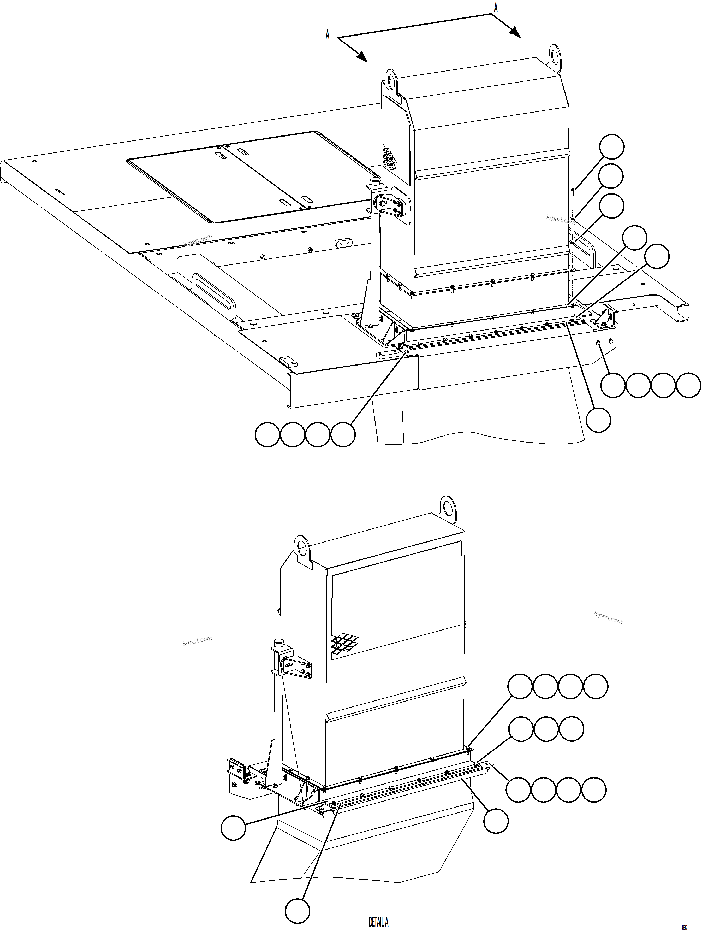 Komatsu parts book diagram for AFE84-R 730E-10 S/N A50056 - A50058  KSA: BLOWER INLET DUCT INSTALLATION