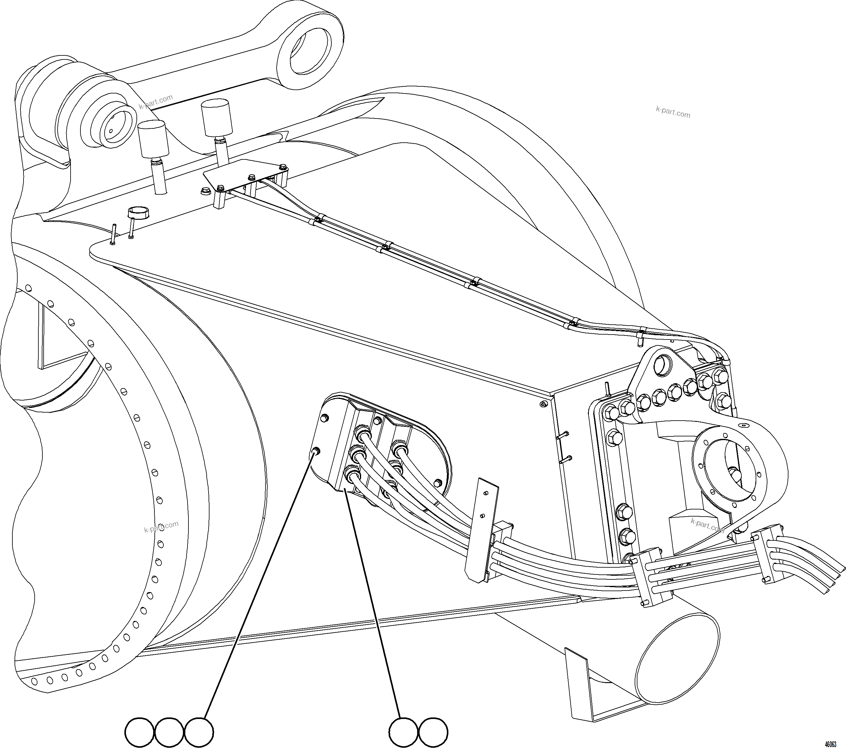 Komatsu parts book diagram for AFE84-R 730E-10 S/N A50056 - A50058  KSA: WHEEL MOTOR CABLE MOUNT - REAR AXLE
