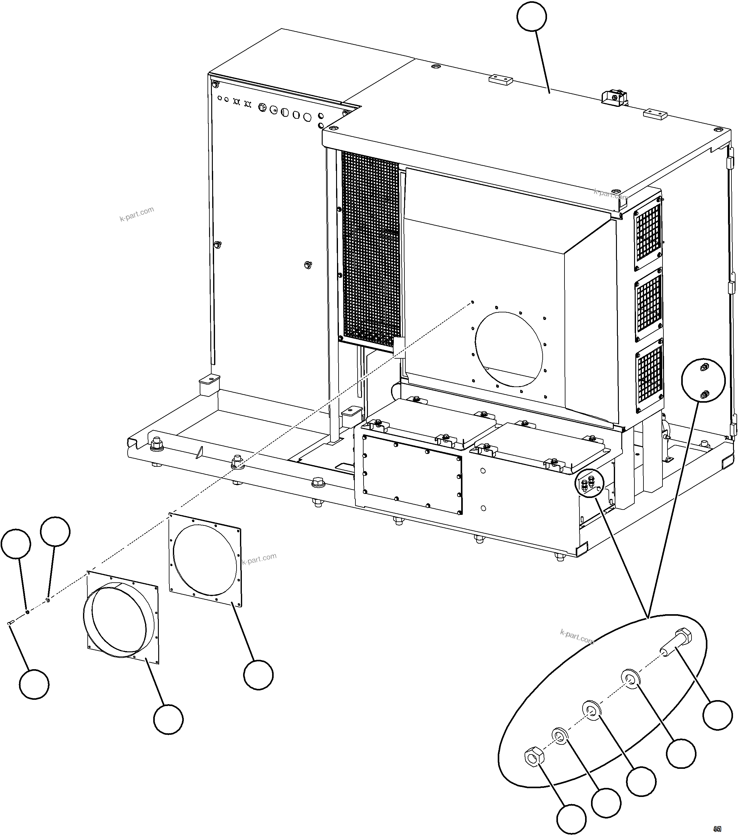 Komatsu parts book diagram for AFE84-R 730E-10 S/N A50056 - A50058  KSA: CONTROL CABINET INSTALLATION    1/2