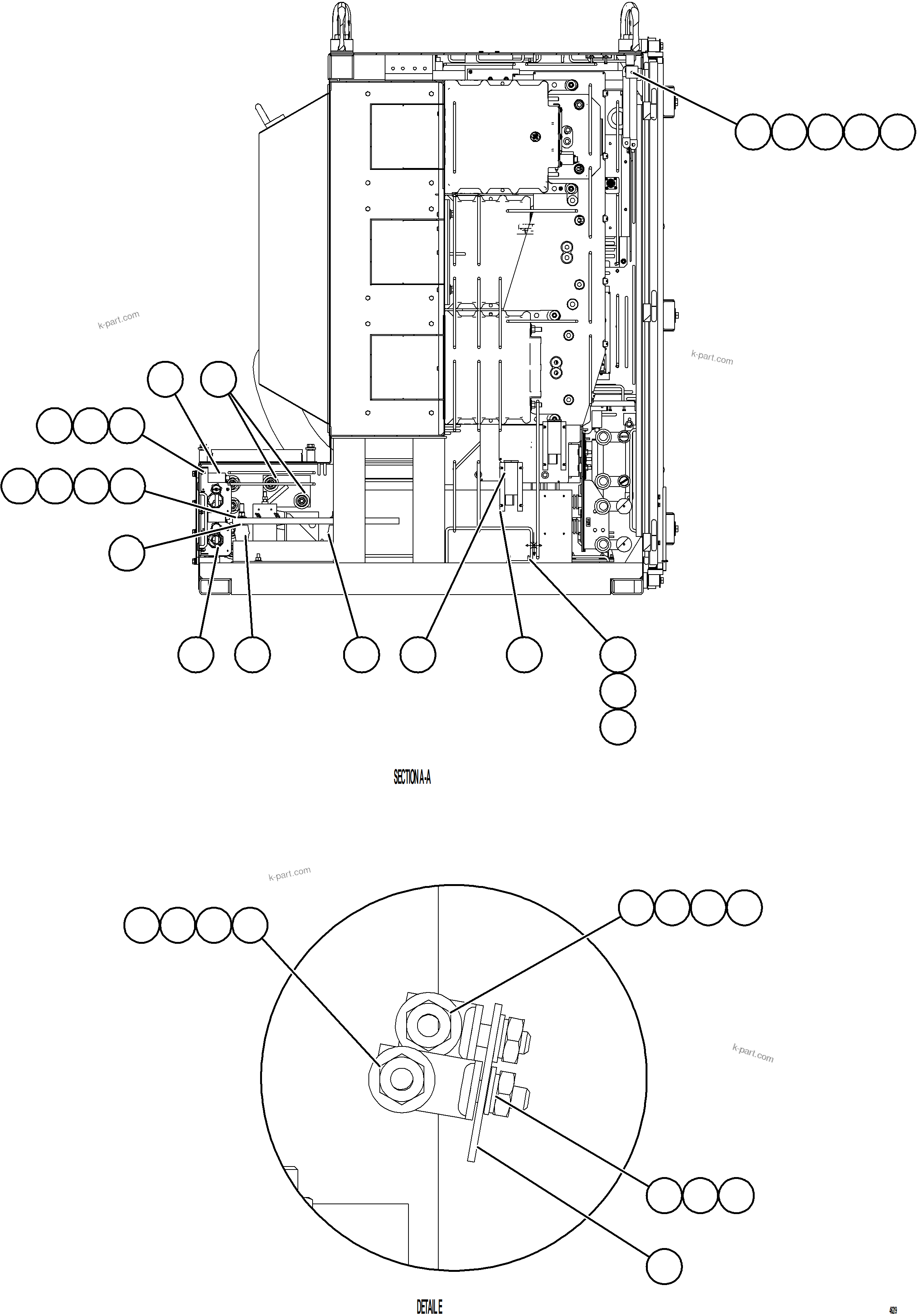 Komatsu parts book diagram for AFE84-R 730E-10 S/N A50056 - A50058  KSA: CONTROL CABINET    2/13