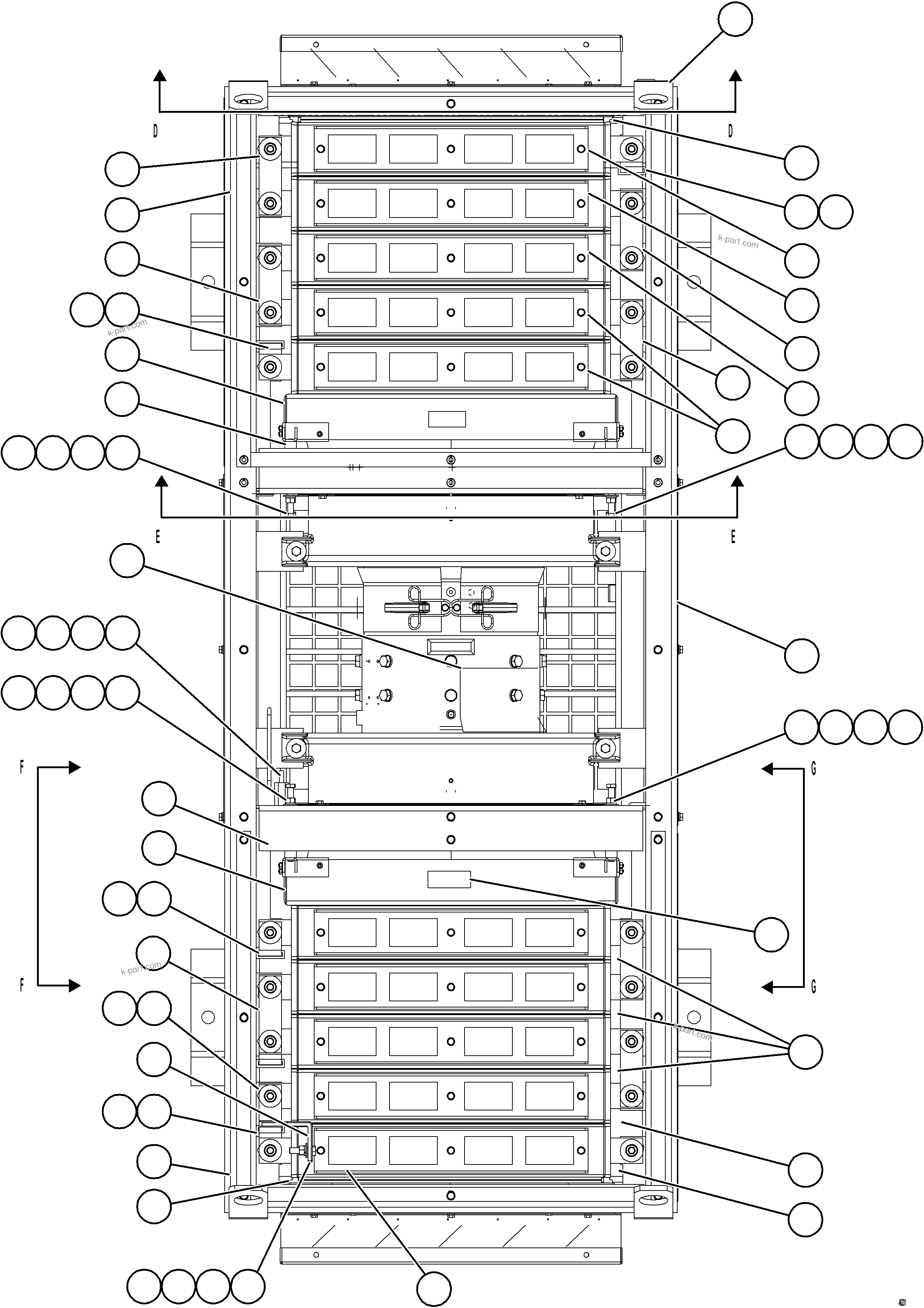 Komatsu parts book diagram for AFE84-R 730E-10 S/N A50056 - A50058  KSA: RETARDING GRID    3/5