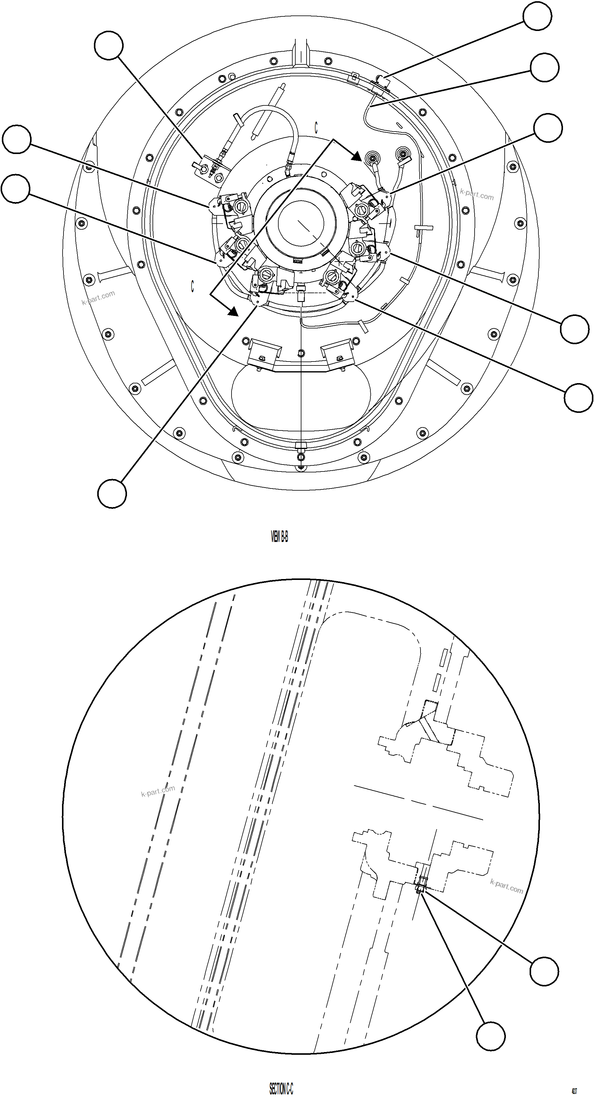 Komatsu parts book diagram for AFE84-R 730E-10 S/N A50056 - A50058  KSA: ALTERNATOR FRAMEHEAD ASSEMBLY    1/3