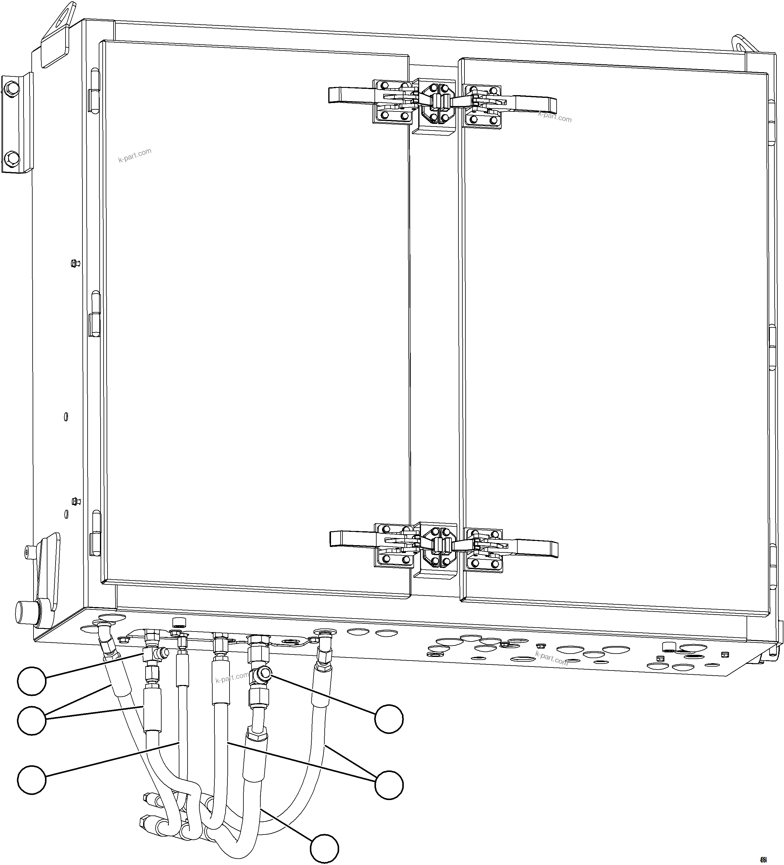 Komatsu parts book diagram for AFE84-R 730E-10 S/N A50056 - A50058  KSA: STEERING CONTROL UNIT PIPING    2/2