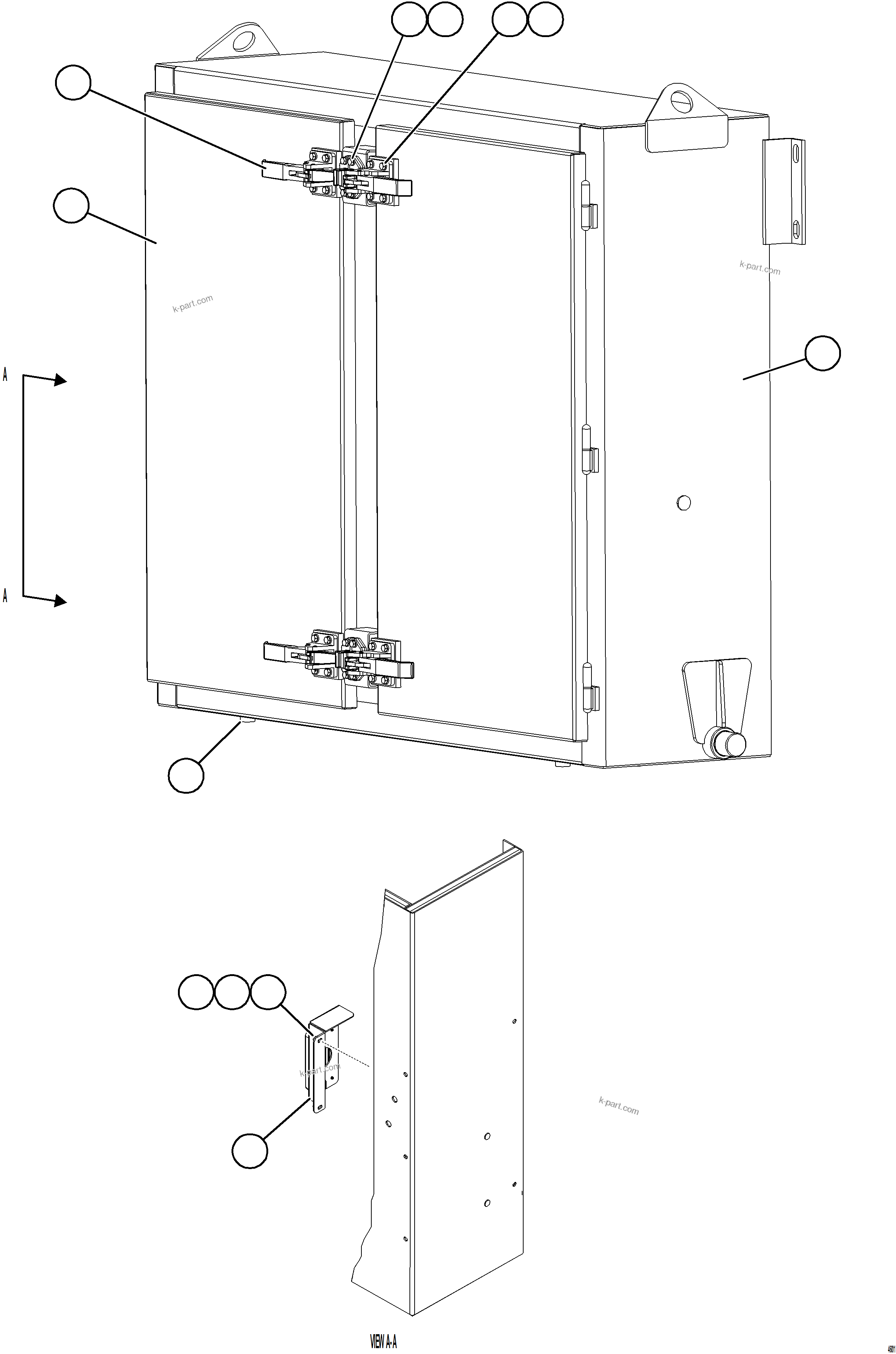 Komatsu parts book diagram for AFE84-R 730E-10 S/N A50056 - A50058  KSA: HYDRAULIC BRAKE CABINET STRUCTURE    1/2