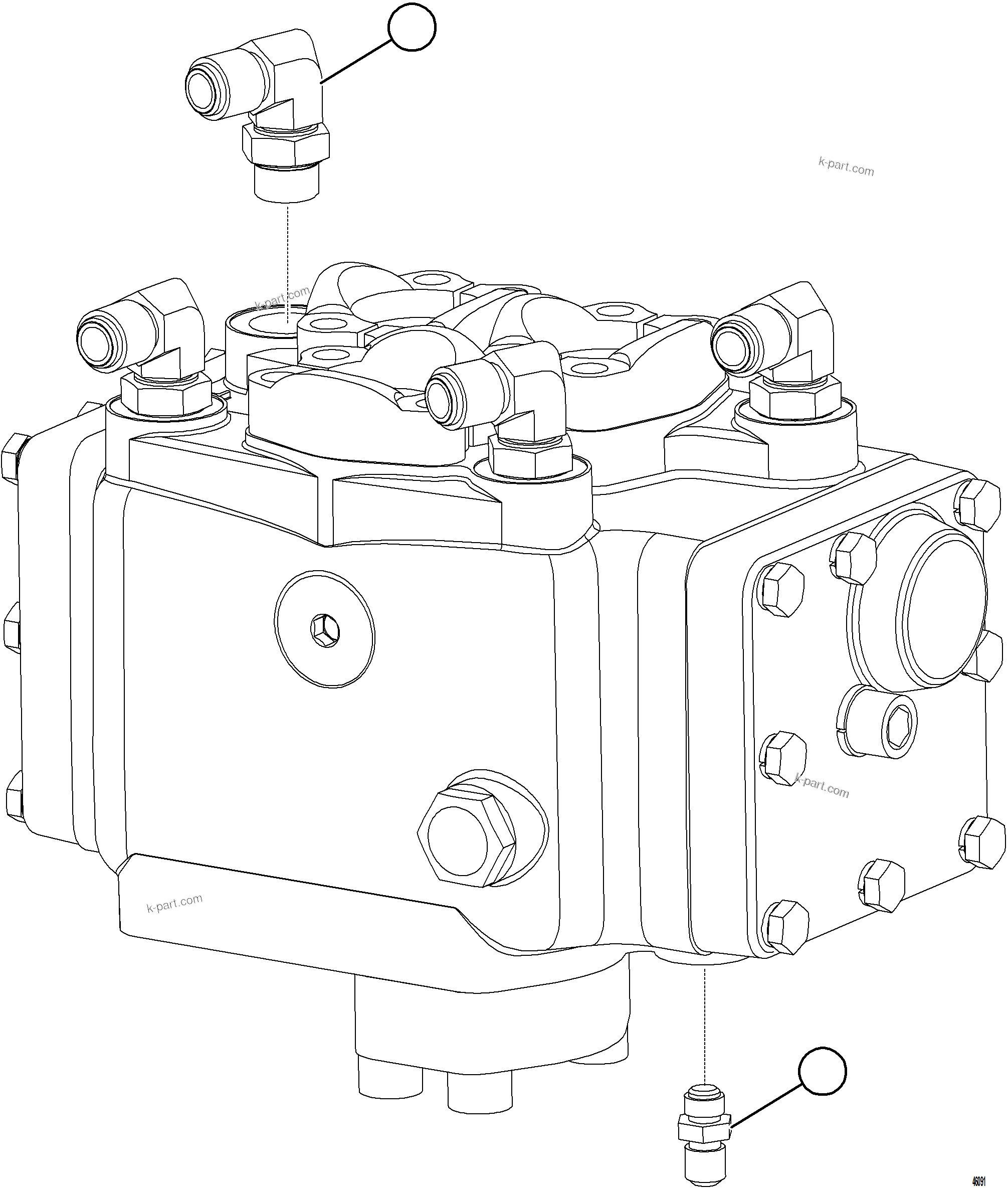 Komatsu parts book diagram for AFE84-R 730E-10 S/N A50056 - A50058  KSA: FLOW AMPLIFIER HOSE FITTINGS