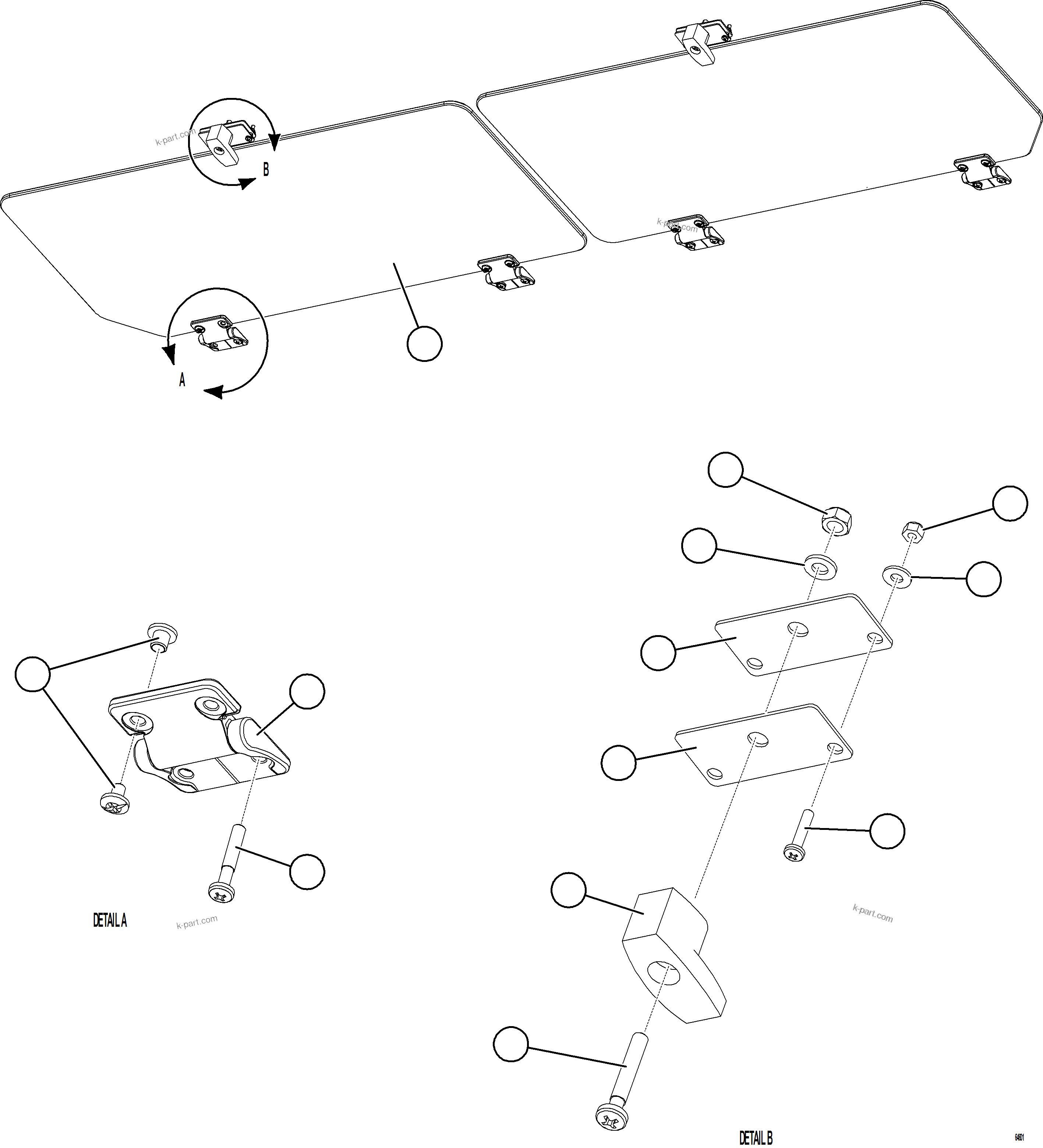 Komatsu parts book diagram for AFE84-R 730E-10 S/N A50056 - A50058  KSA: CAB SUN VISOR