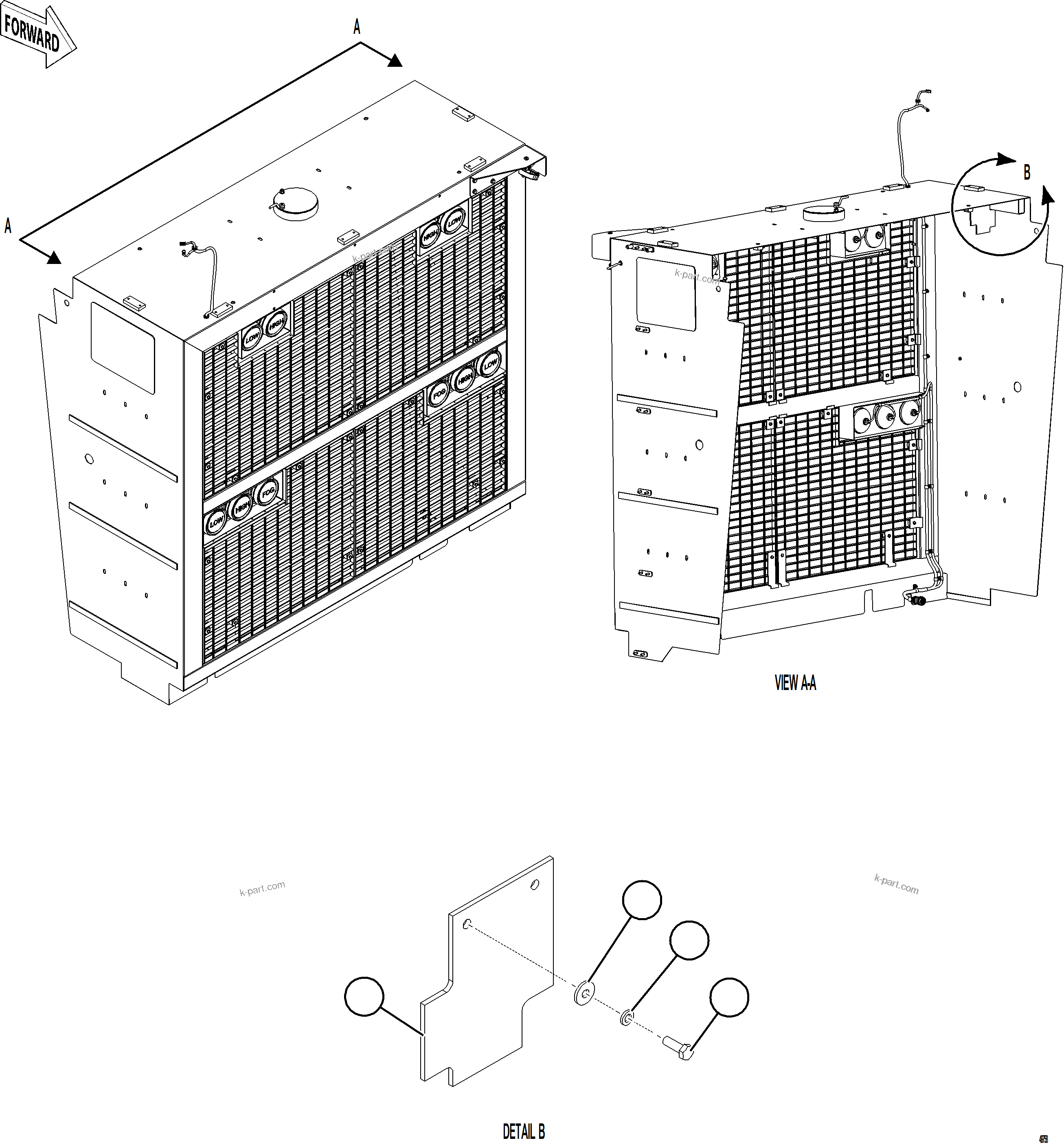 Komatsu parts book diagram for AFE84-R 730E-10 S/N A50056 - A50058  KSA: AIR DAM FLAPS
