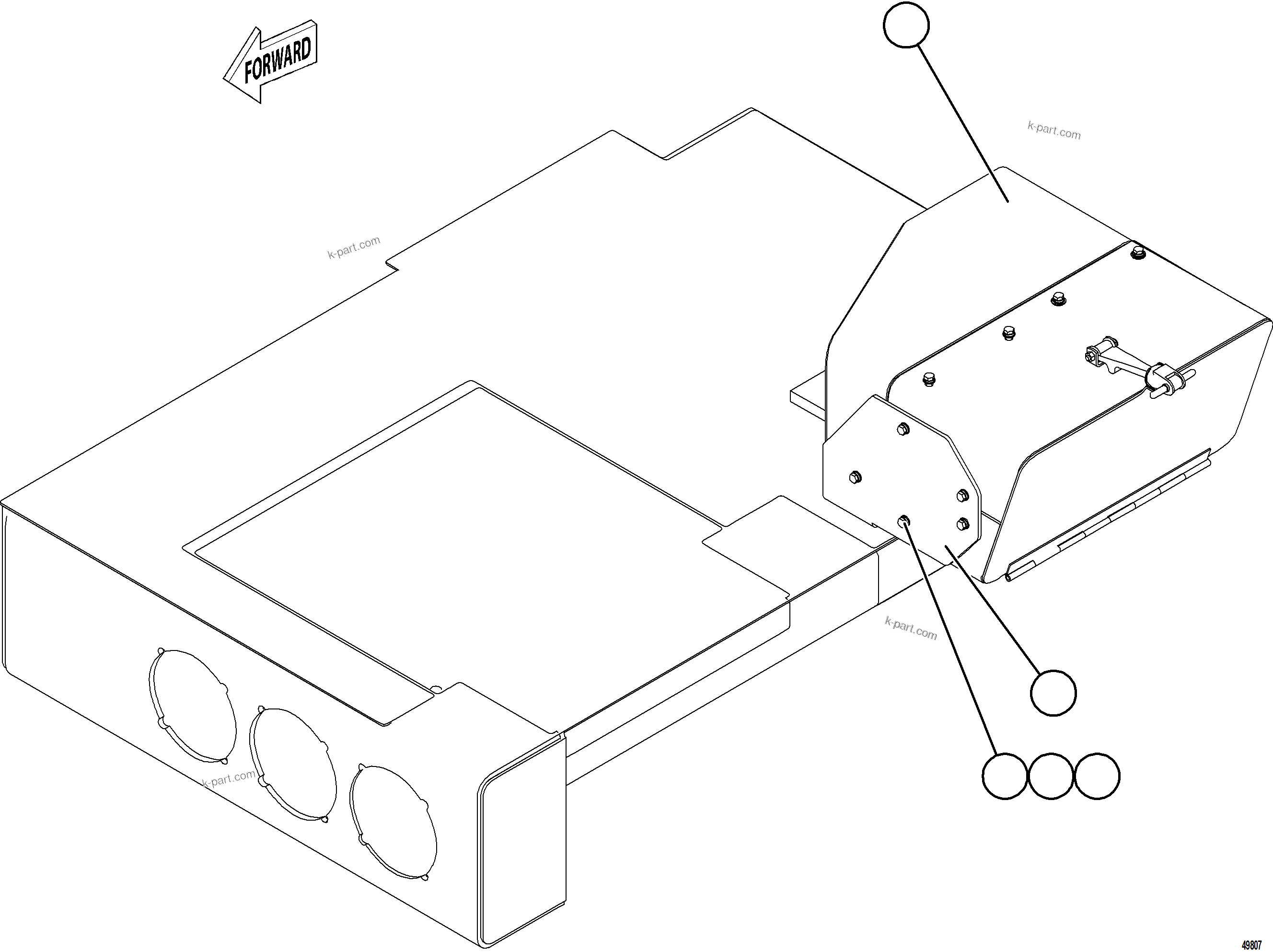 Komatsu parts book diagram for AFE84-R 730E-10 S/N A50056 - A50058  KSA: ISOLATION BOX WIRING COVERS