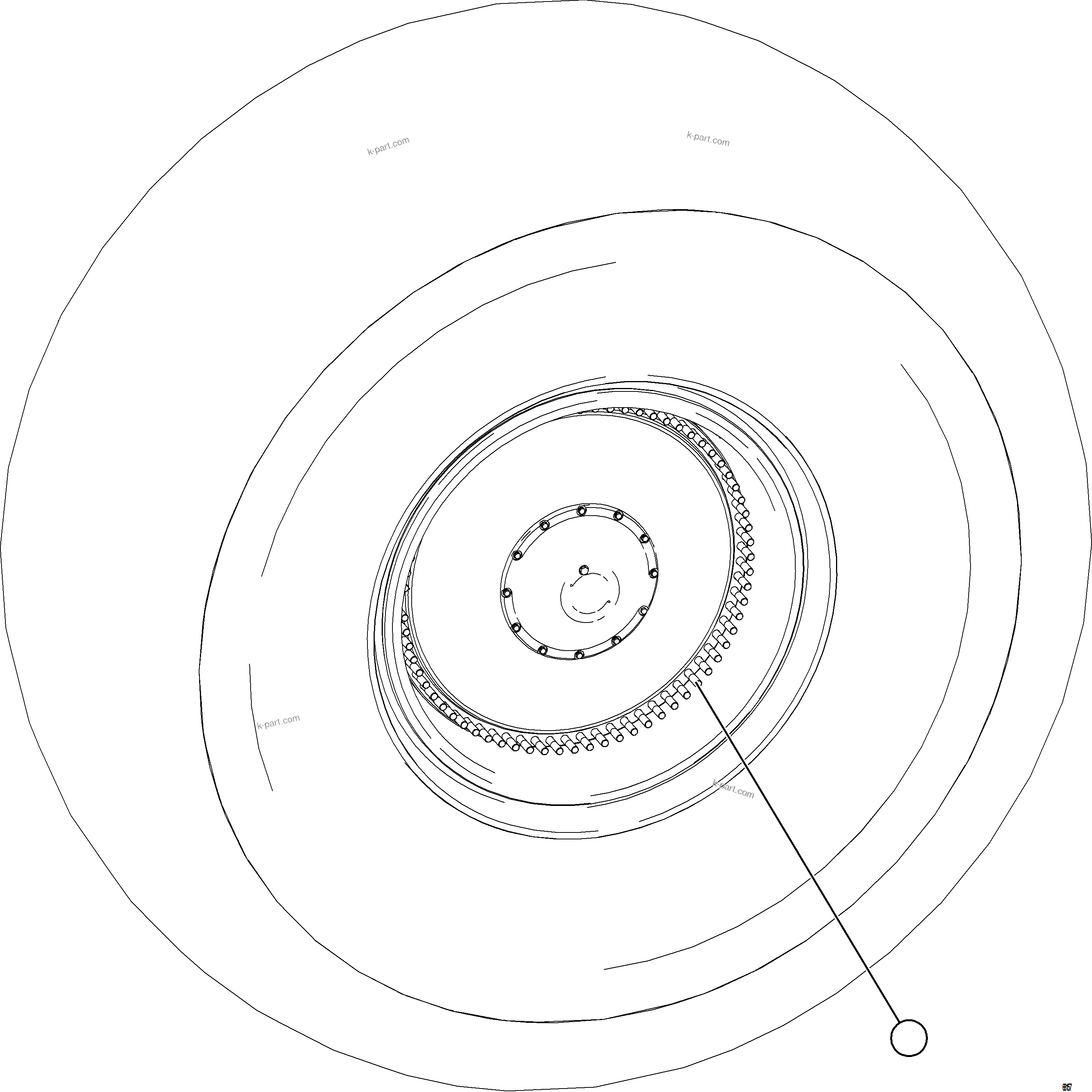Komatsu parts book diagram for AFE84-R 730E-10 S/N A50056 - A50058  KSA: FRONT WHEEL INSTALLATION