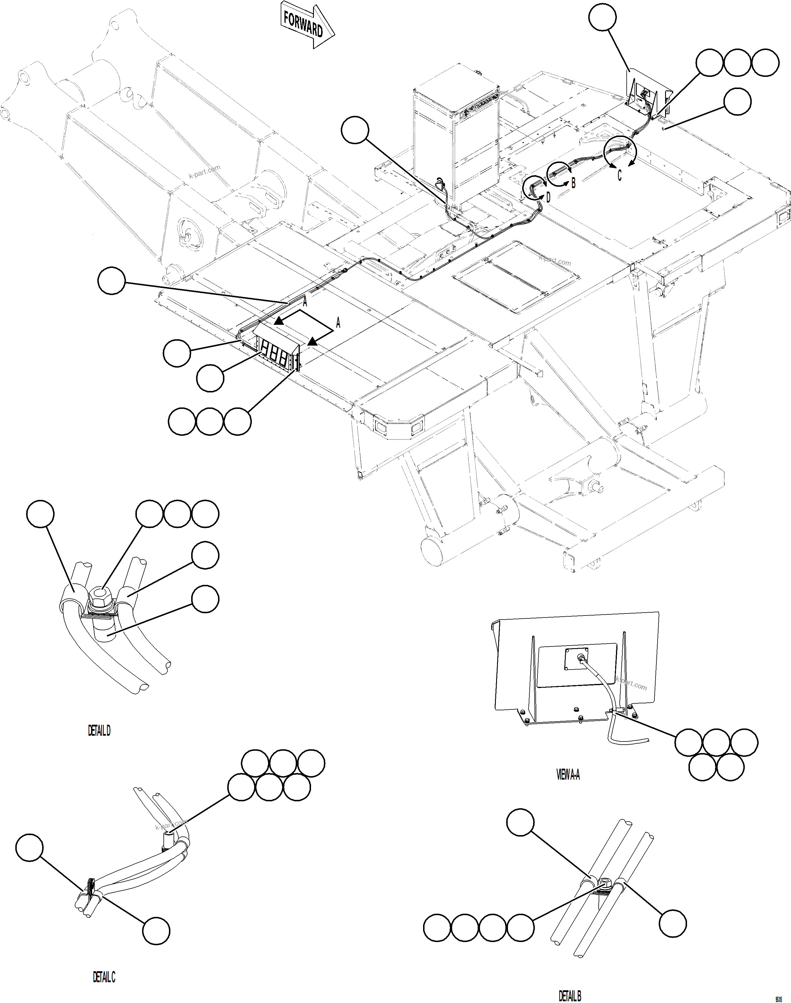 Komatsu parts book diagram for AFE84-R 730E-10 S/N A50056 - A50058  KSA: PLM SCOREBOARD