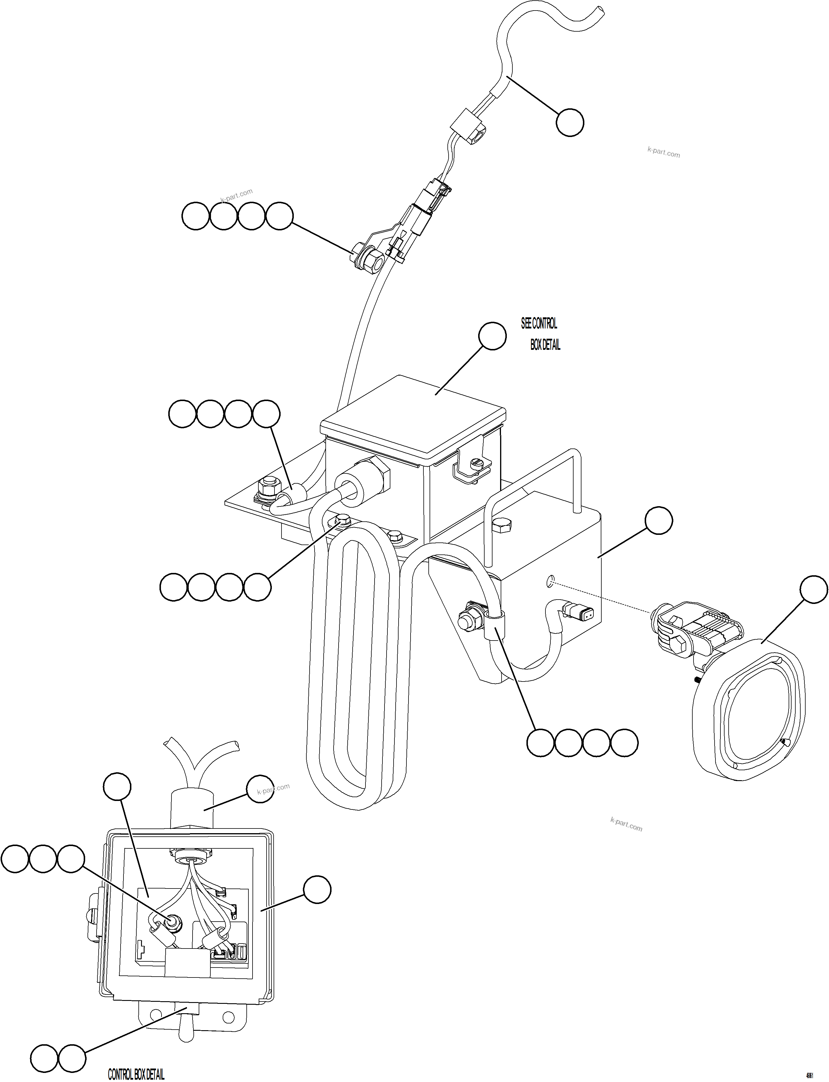 Komatsu parts book diagram for AFE84-T 730E-10 S/N A50061,A50064  KAL: REAR AXLE HOUSING SERVICE LIGHT