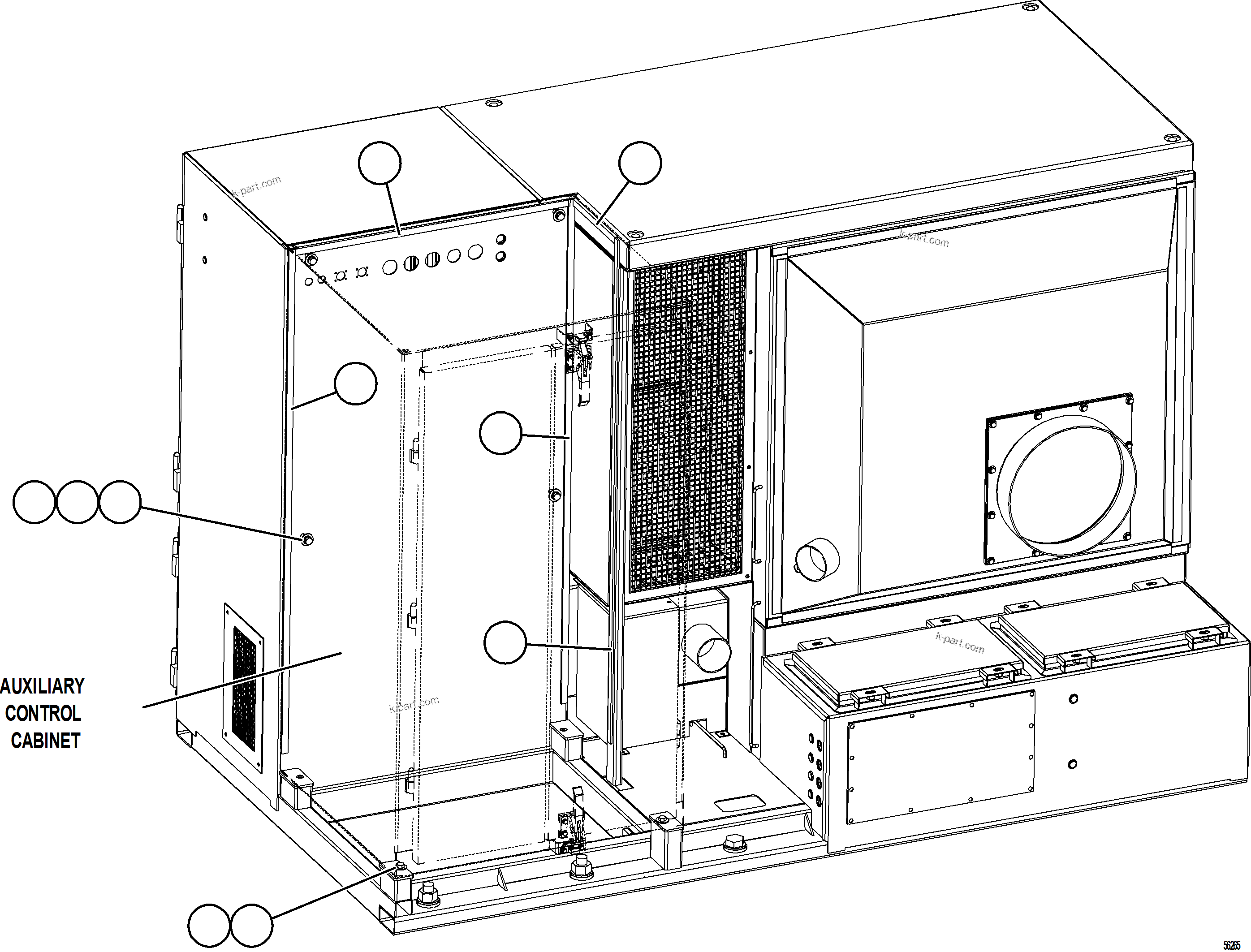Komatsu parts book diagram for AFE84-T 730E-10 S/N A50061,A50064  KAL: AUXILIARY CONTROL CABINET INSTALLATION