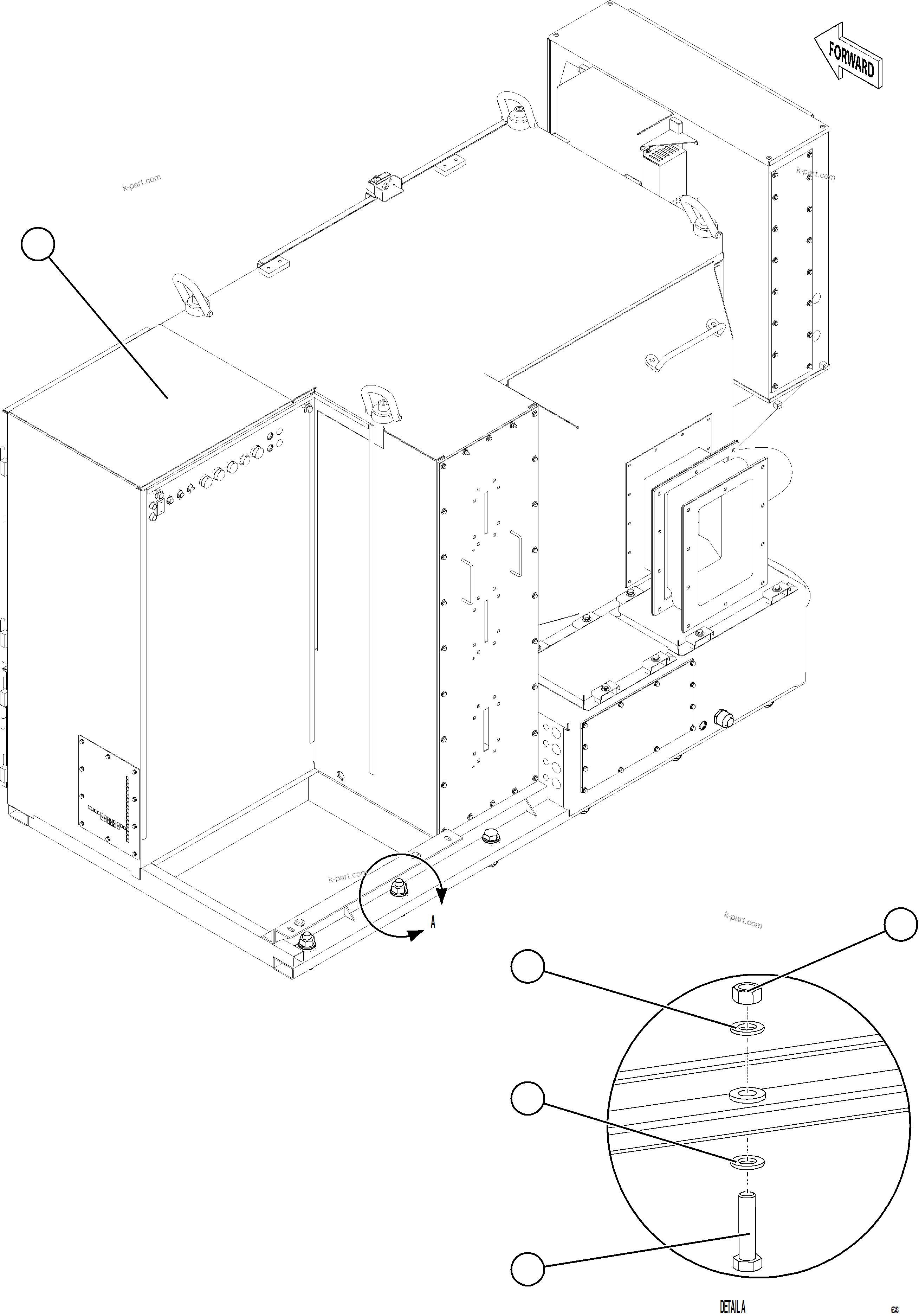 Komatsu parts book diagram for AFE84-T 730E-10 S/N A50061,A50064  KAL: CONTROL CABINET INSTALLATION    2/2