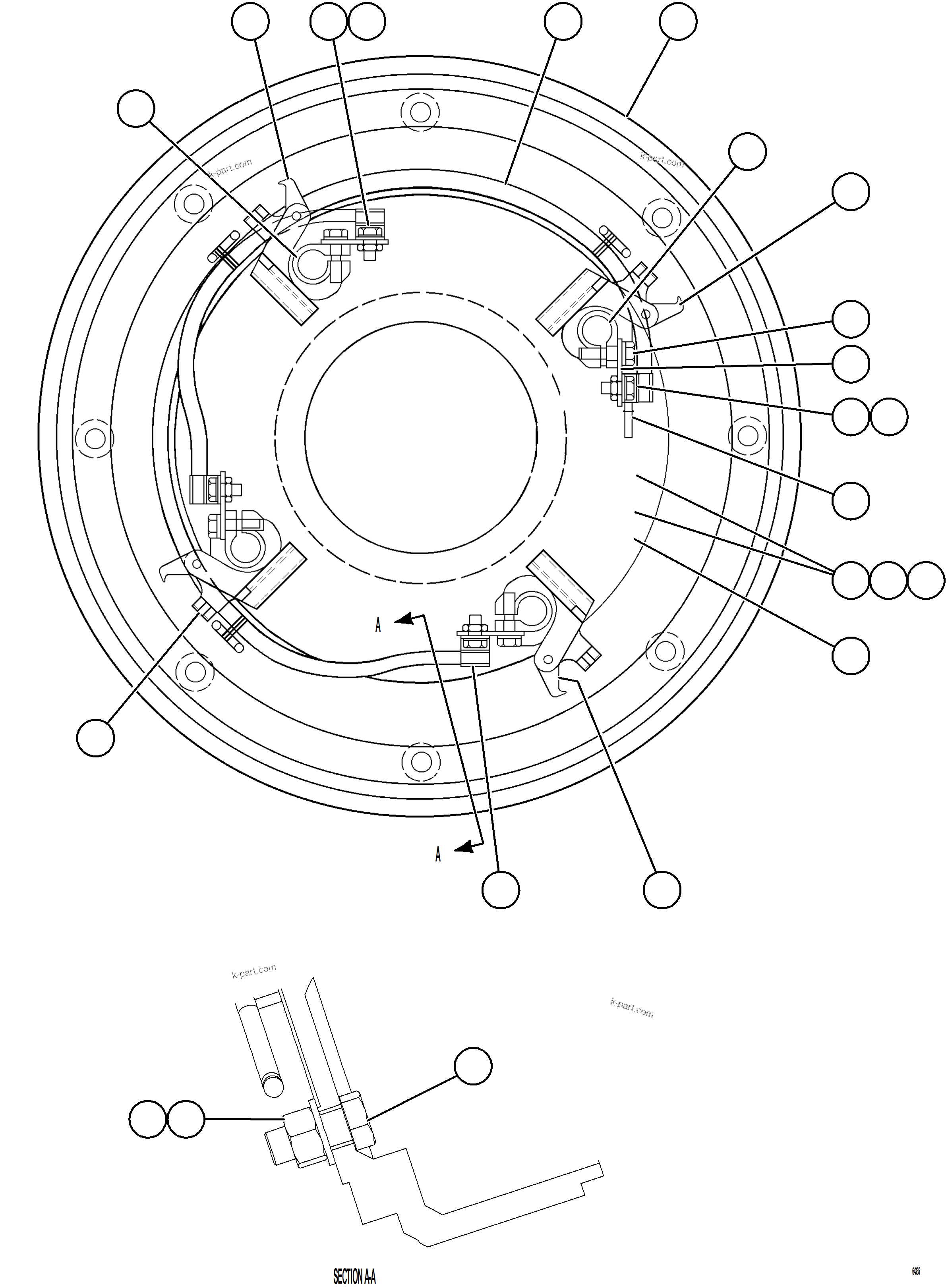 Komatsu parts book diagram for AFE84-T 730E-10 S/N A50061,A50064  KAL: GRID BLOWER MOTOR    3/4
