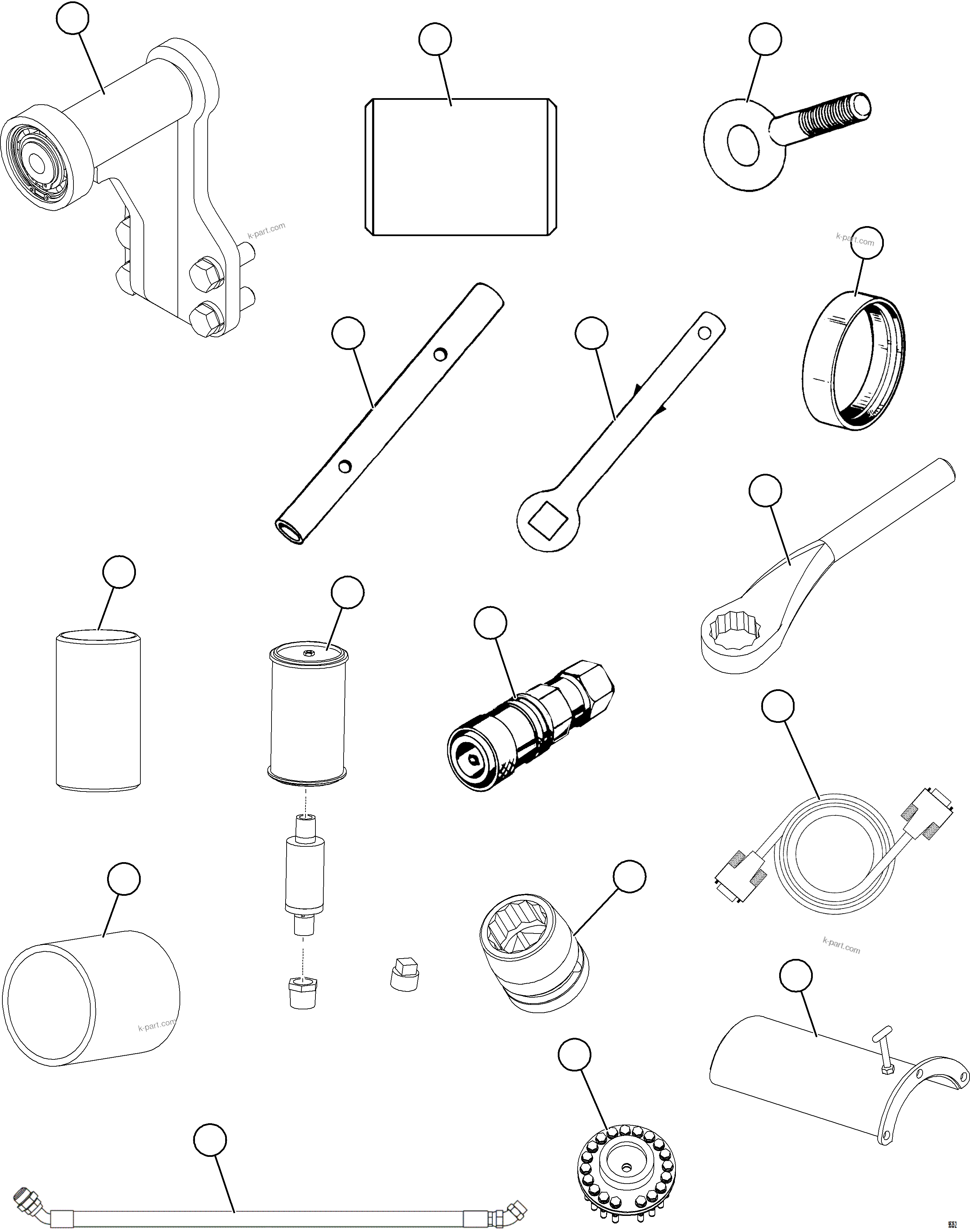 Komatsu parts book diagram for AFE84-T 730E-10 S/N A50061,A50064  KAL: SPECIAL TOOL GROUP