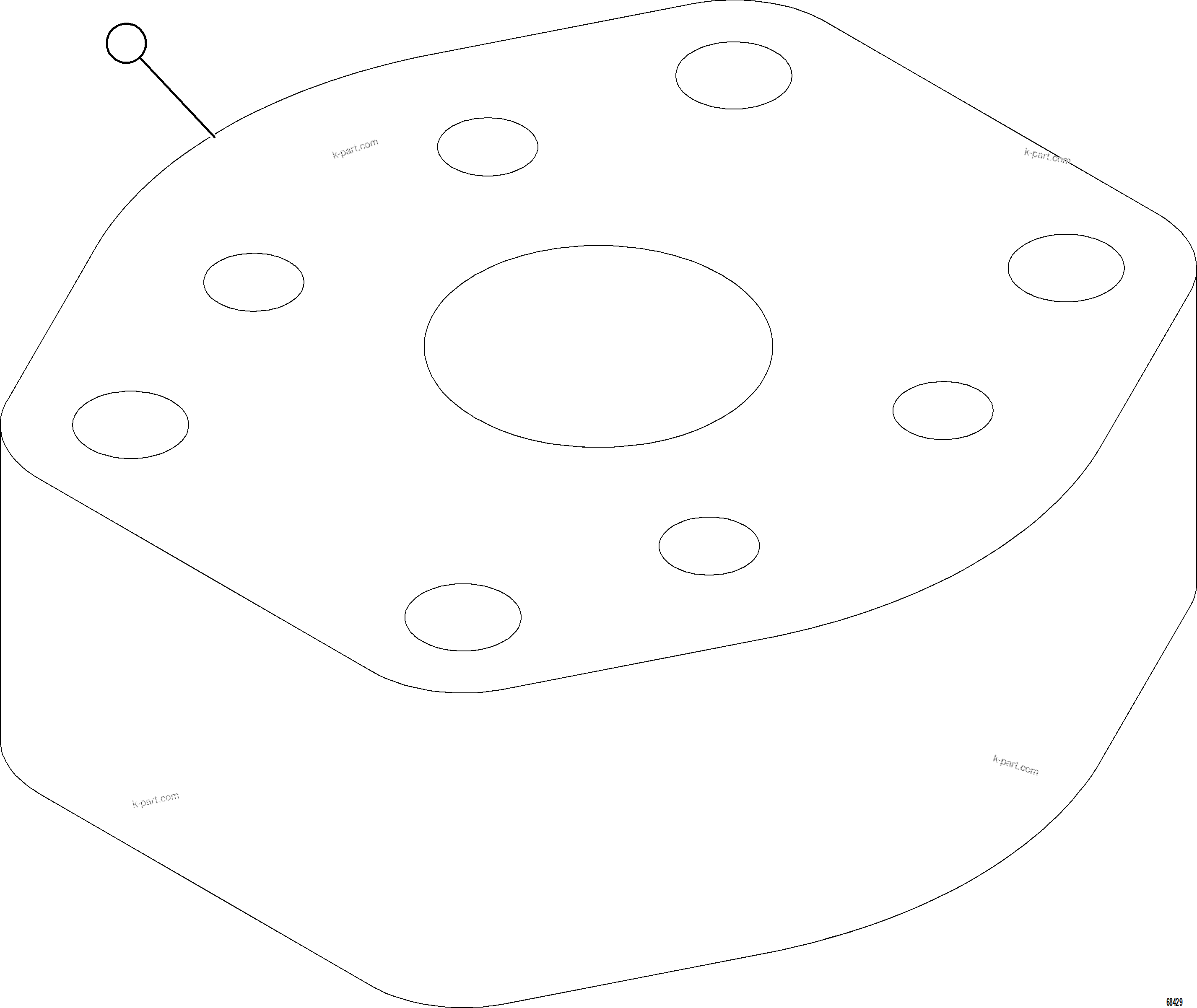 Komatsu parts book diagram for AFE84-T 730E-10 S/N A50061,A50064  KAL: FLUSHING BLOCK