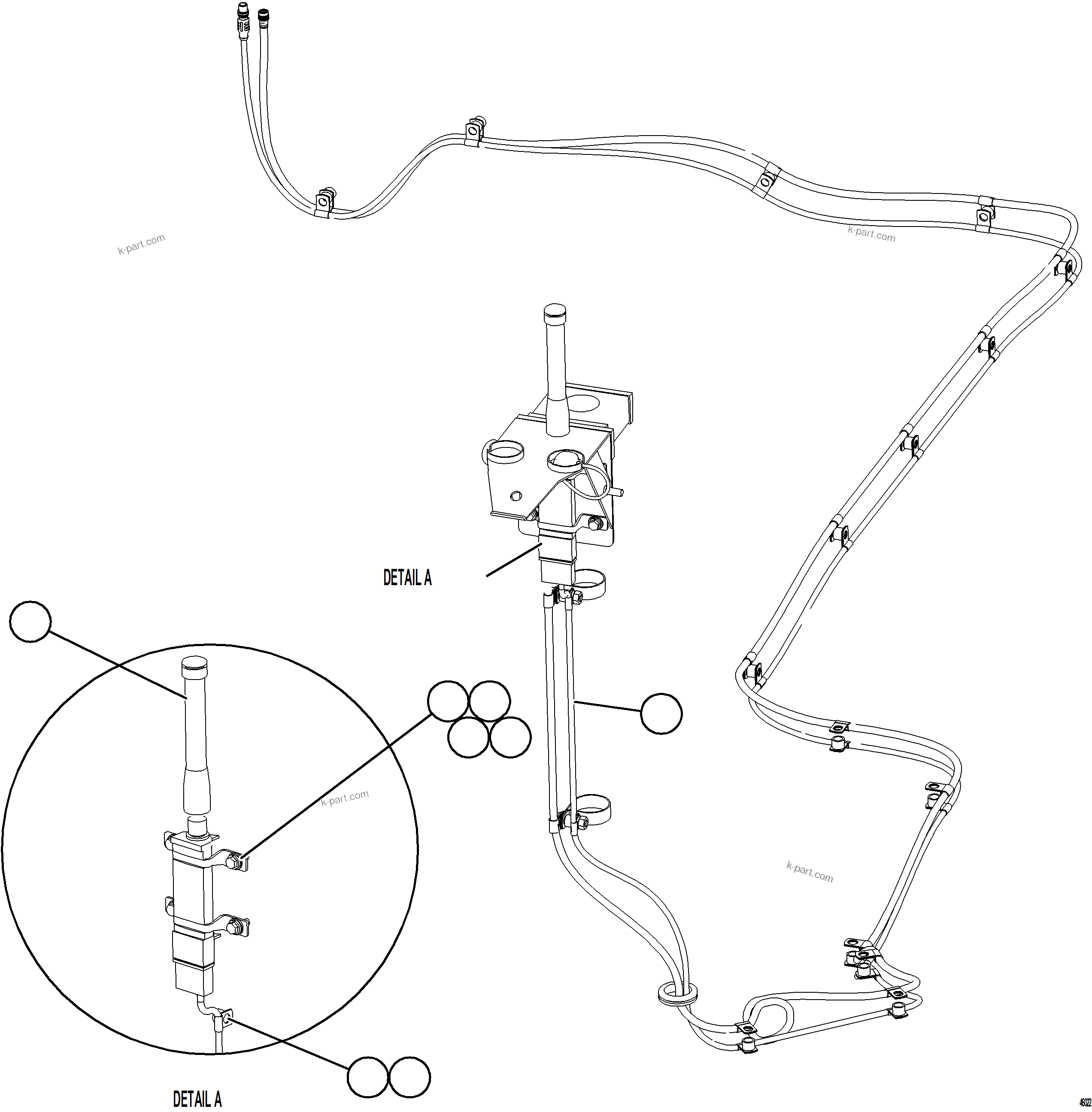Komatsu parts book diagram for AFE84-T 730E-10 S/N A50061,A50064  KAL: KWB WIRELESS RADIO & ANTENNA INSTALLATION