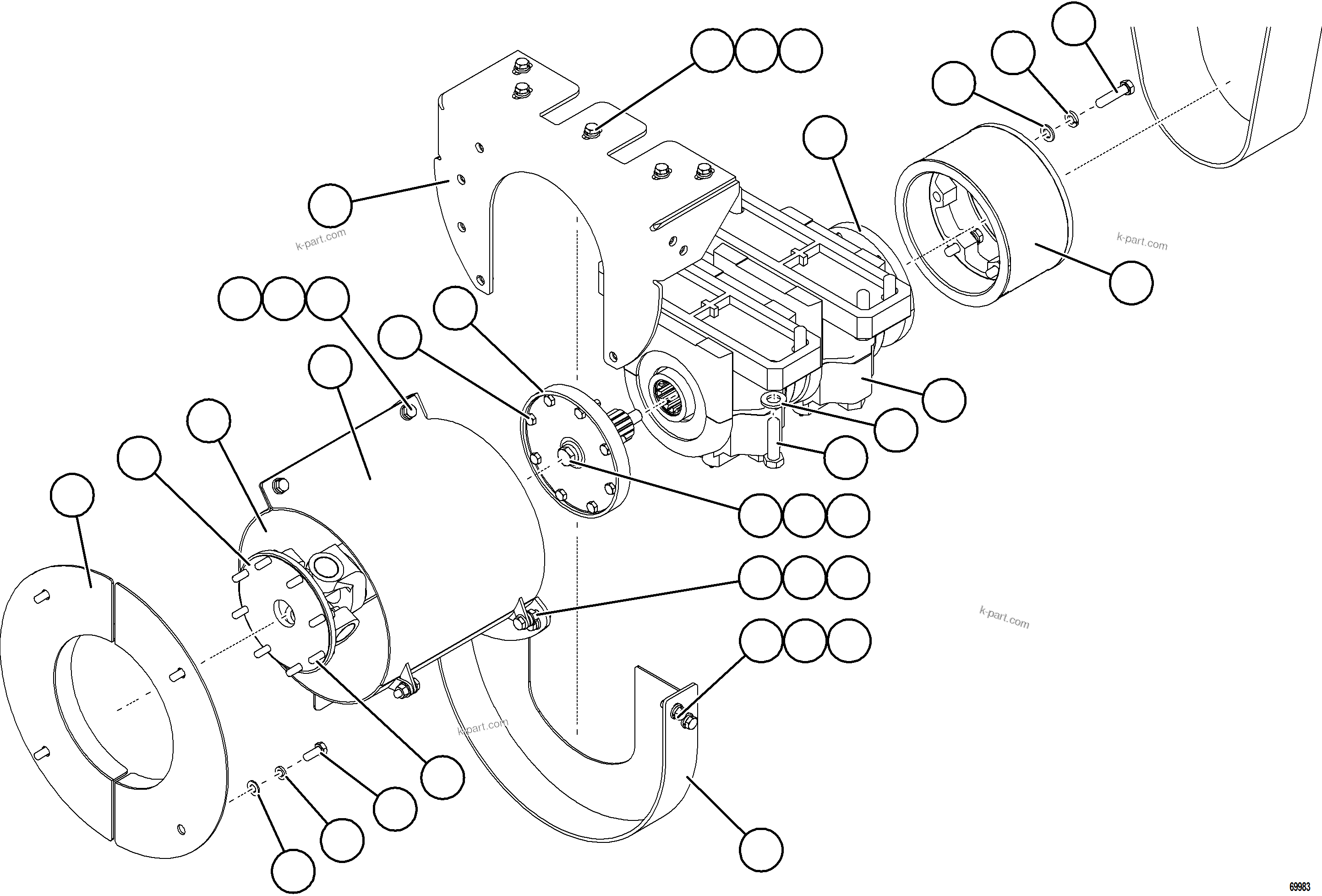 Komatsu parts book diagram for AFE92-A 980E-5SE S/N A60001 - A60010  KMMP: FAN INSTALLATION    2/2