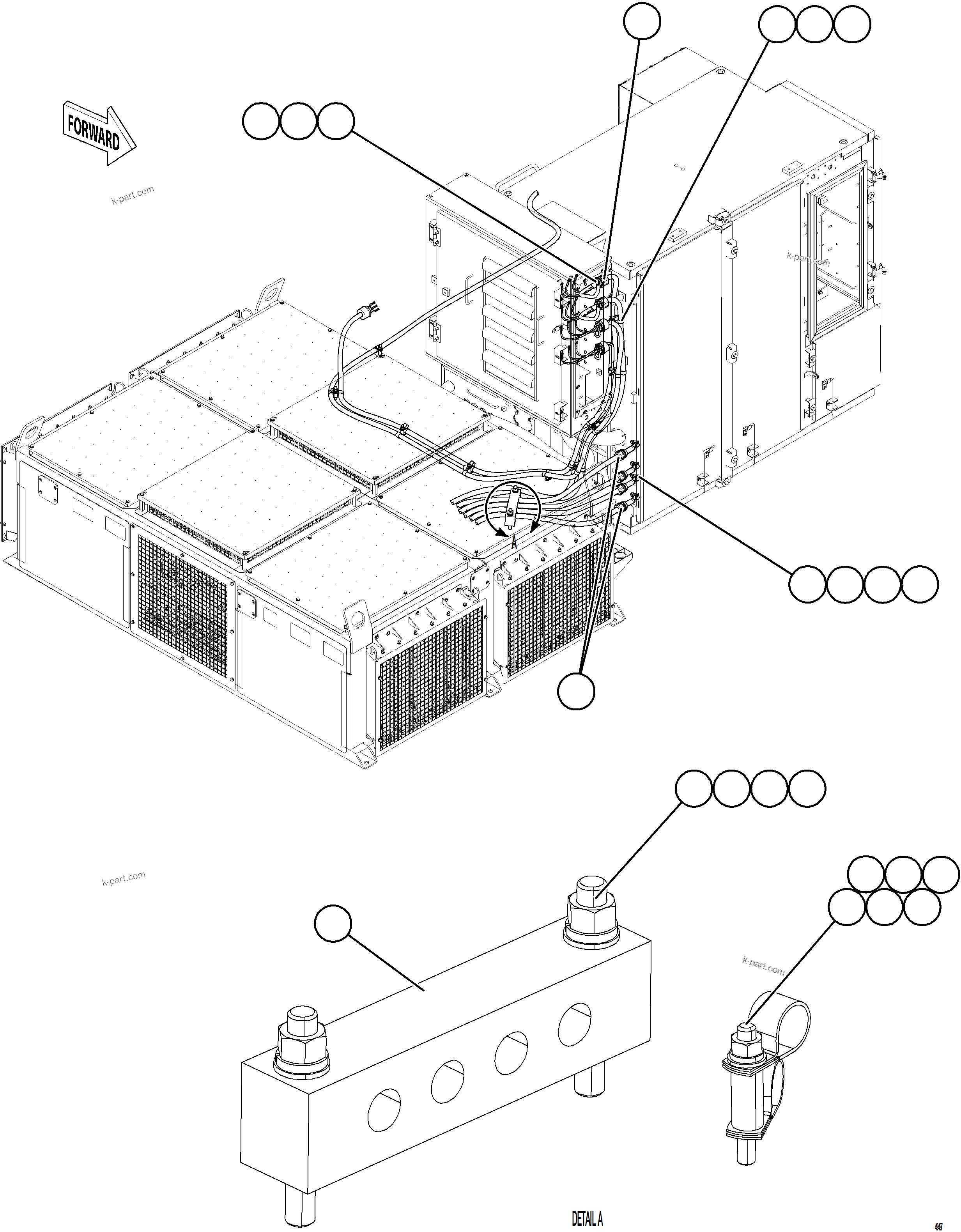 Komatsu parts book diagram for AFE92-A 980E-5SE S/N A60001 - A60010  KMMP: CTRL CABINET EXTERNAL WIRING - RETARDING GRID  1/2