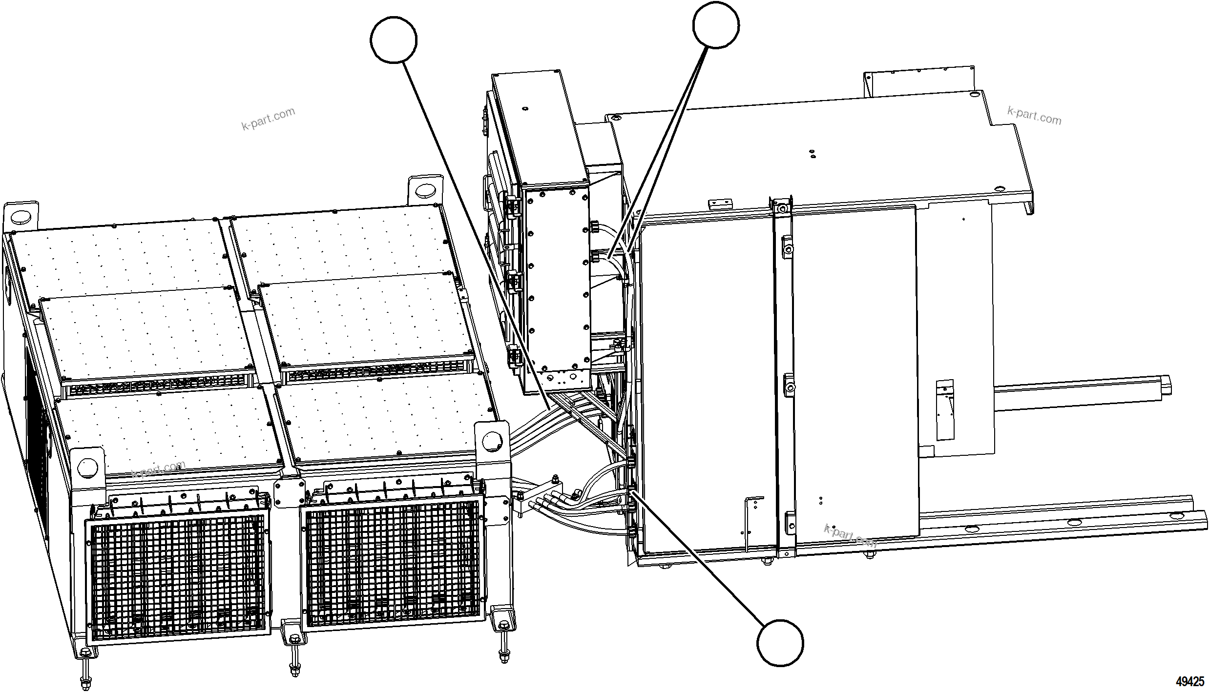 Komatsu parts book diagram for AFE92-A 980E-5SE S/N A60001 - A60010  KMMP: CTRL CABINET EXTERNAL WIRING - RETARDING GRID  2/2