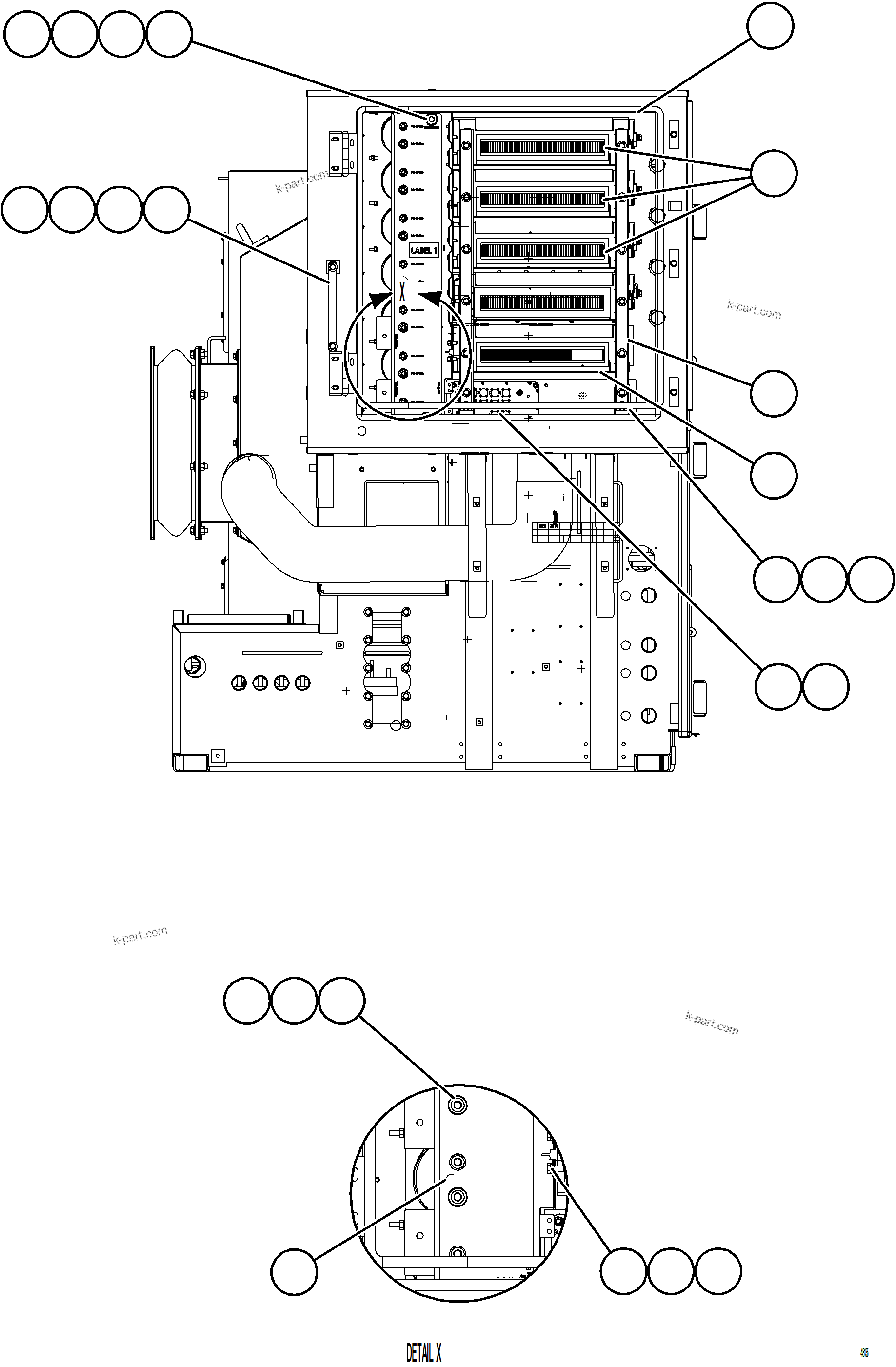 Komatsu parts book diagram for AFE92-A 980E-5SE S/N A60001 - A60010  KMMP: CONTROL CABINET    5/16    58B-01-00390