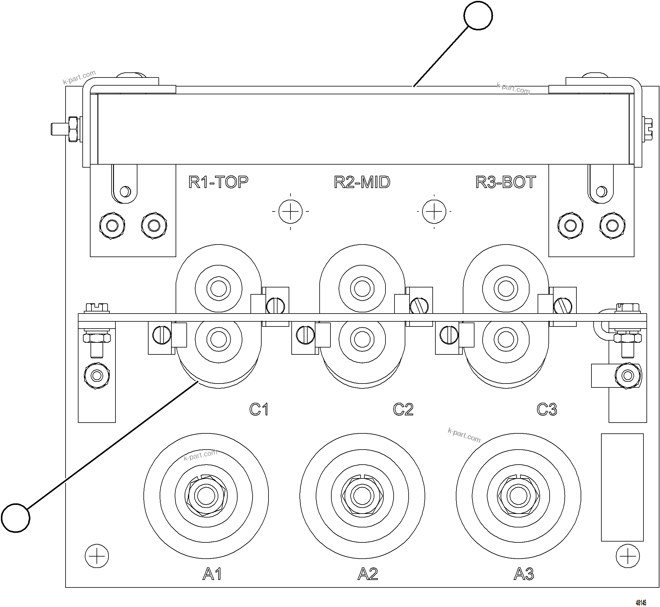 Komatsu parts book diagram for AFE92-A 980E-5SE S/N A60001 - A60010  KMMP: CONTROL CABINET    16/16    58B-01-00390