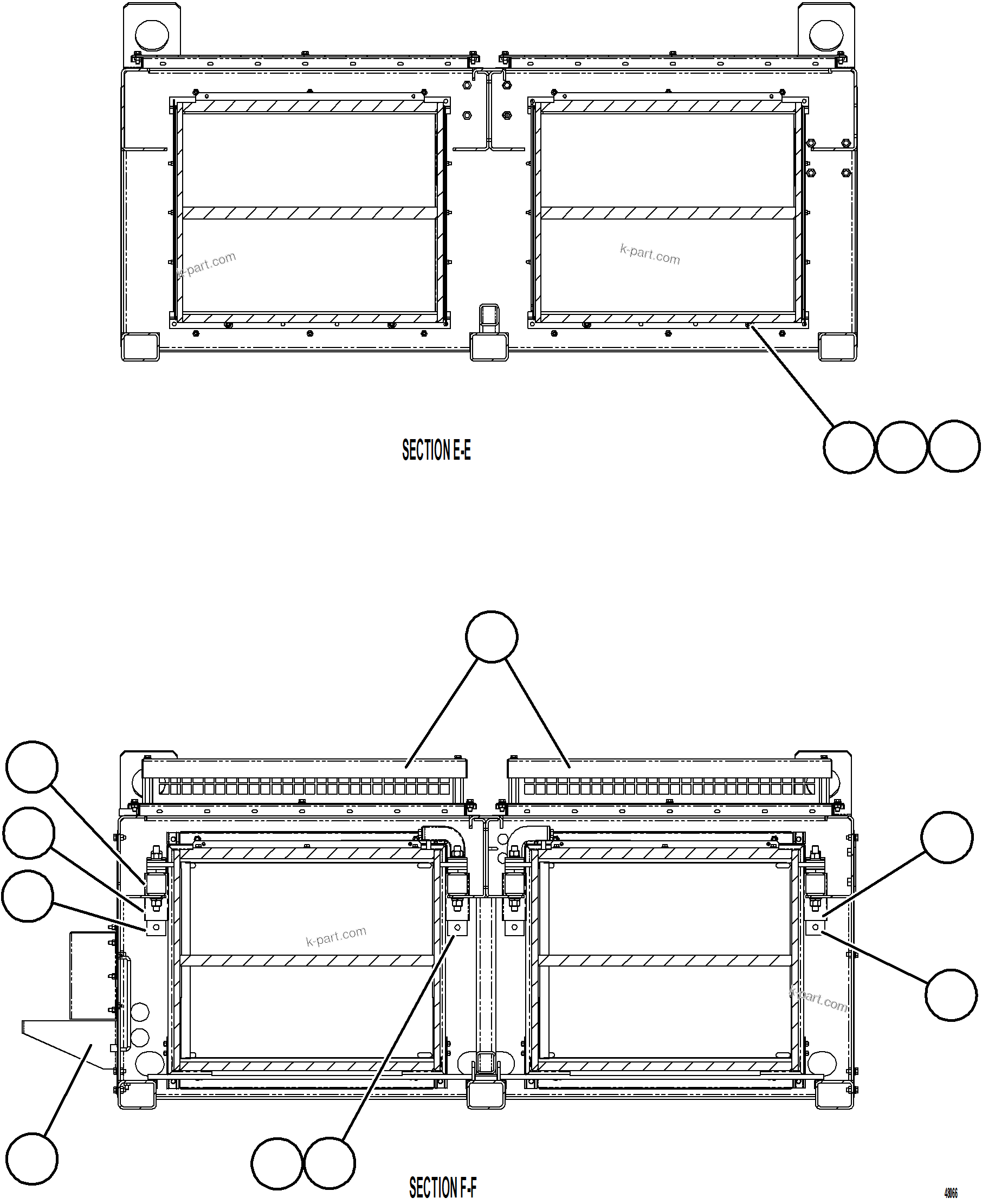 Komatsu parts book diagram for AFE92-A 980E-5SE S/N A60001 - A60010  KMMP: RETARDING GRID    3/4    58F-06-05890