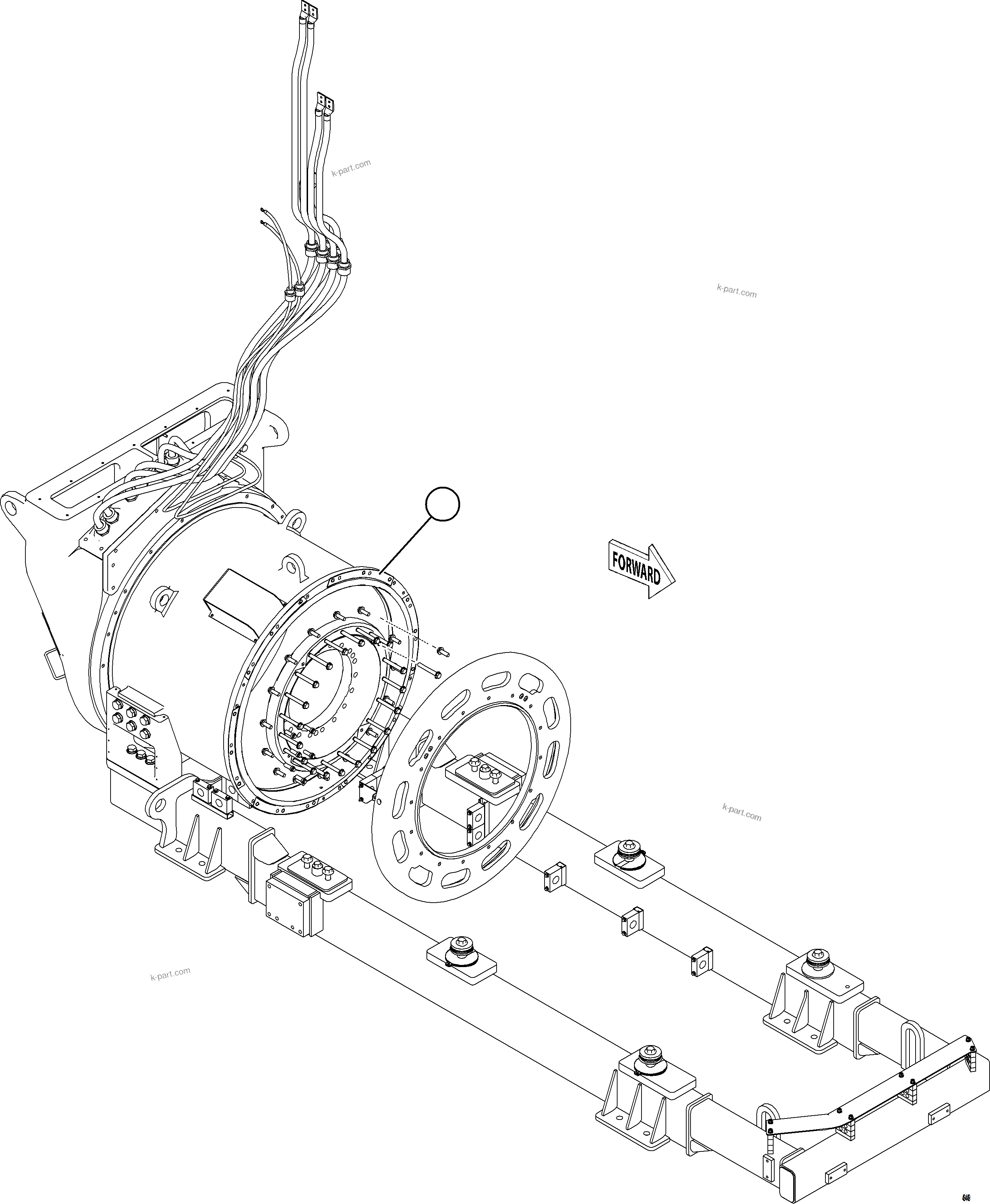 Komatsu parts book diagram for AFE92-A 980E-5SE S/N A60001 - A60010  KMMP: ALTERNATOR INSTALLATION    2/2