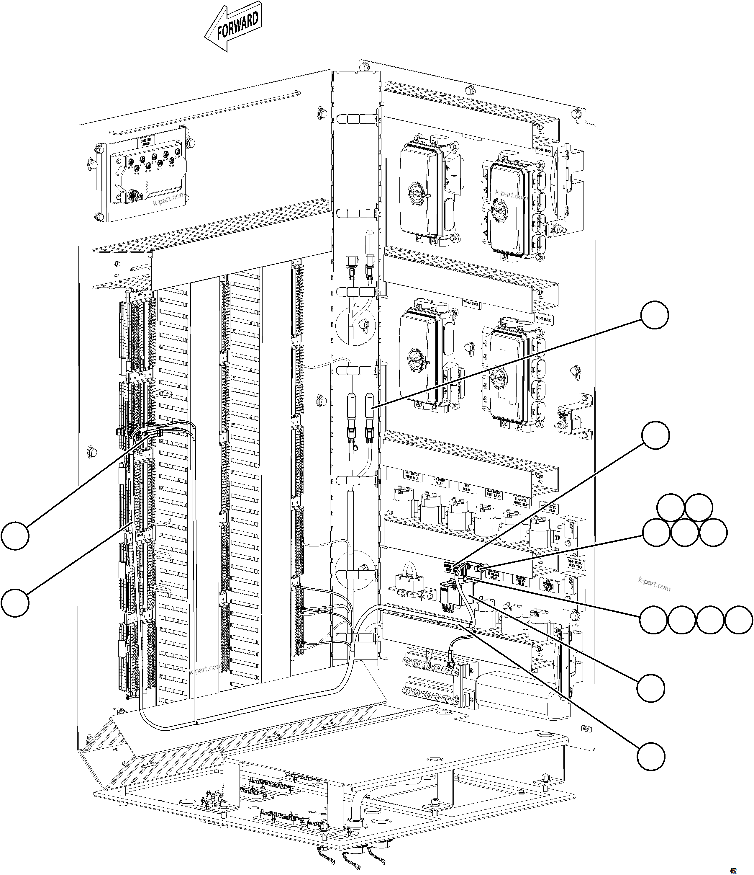 Komatsu parts book diagram for AFE92-A 980E-5SE S/N A60001 - A60010  KMMP: FLASHER KIT ASSEMBLY
