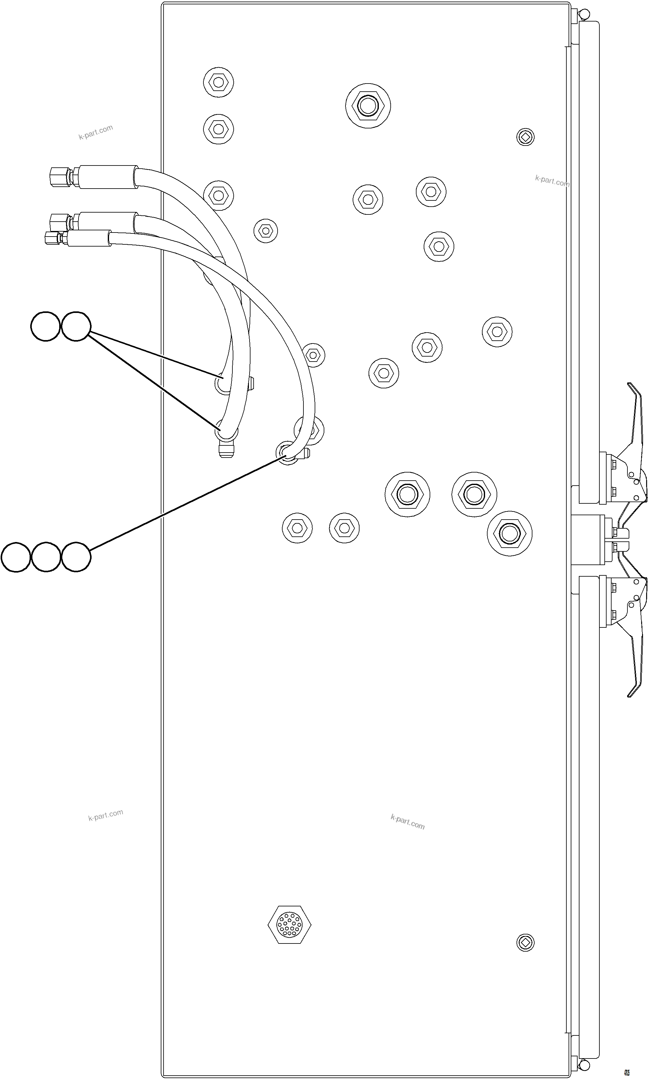 Komatsu parts book diagram for AFE92-A 980E-5SE S/N A60001 - A60010  KMMP: STEERING CONTROL UNIT PIPING    2/2