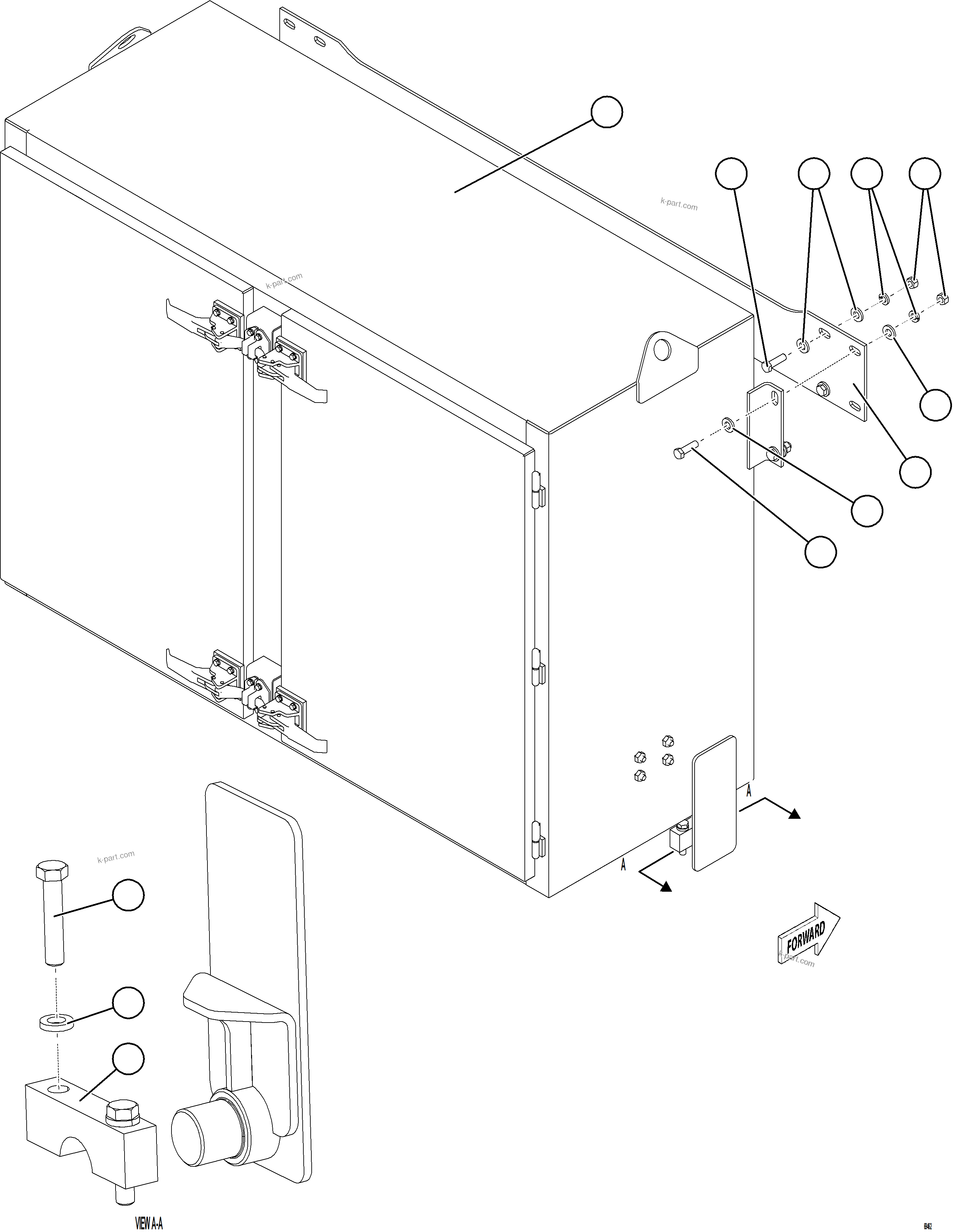 Komatsu parts book diagram for AFE92-A 980E-5SE S/N A60001 - A60010  KMMP: HYDRAULIC BRAKE CABINET INSTALLATION