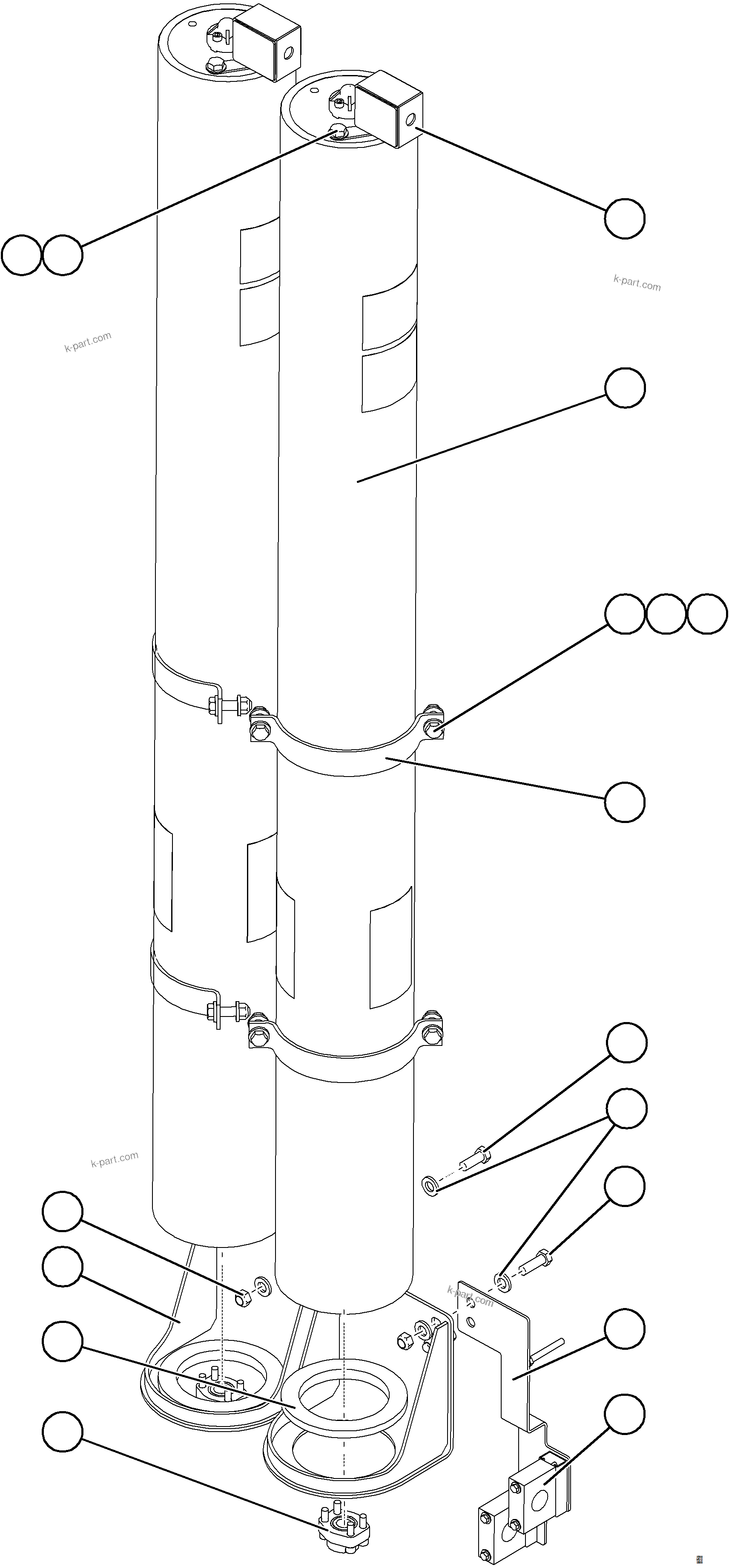 Komatsu parts book diagram for AFE92-A 980E-5SE S/N A60001 - A60010  KMMP: STEERING ACCUMULATOR INSTALLATION    1/2