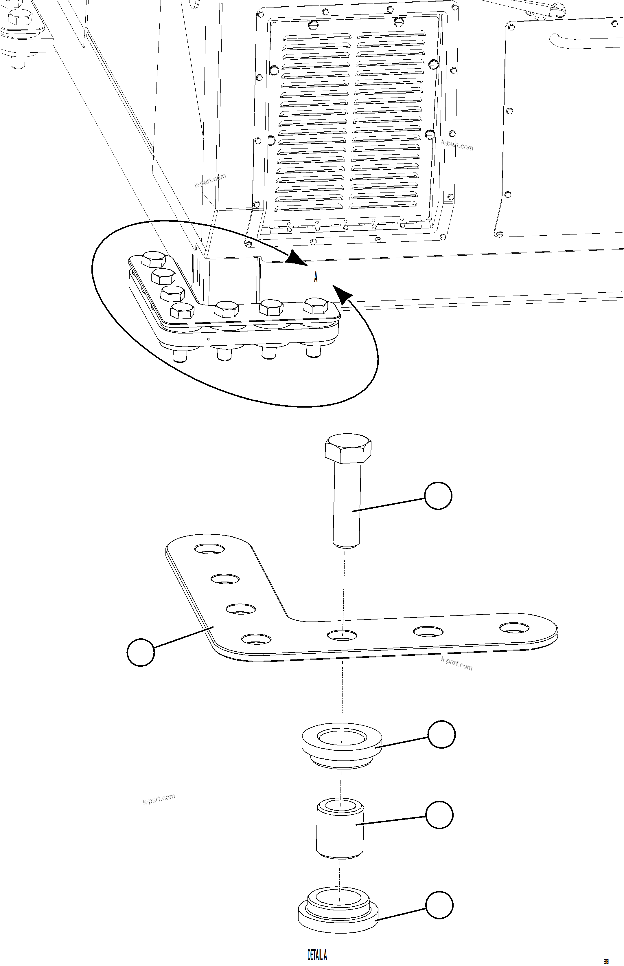 Komatsu parts book diagram for AFE92-A 980E-5SE S/N A60001 - A60010  KMMP: CAB MOUNTING HARDWARE