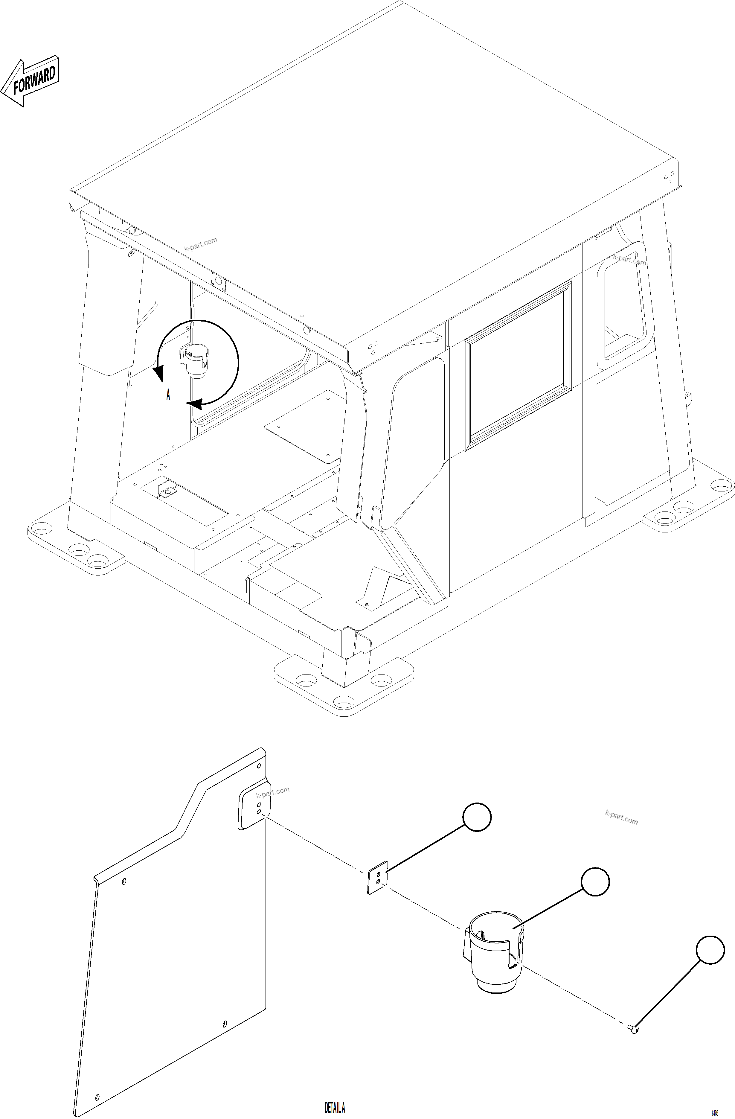 Komatsu parts book diagram for AFE92-A 980E-5SE S/N A60001 - A60010  KMMP: CUP HOLDER