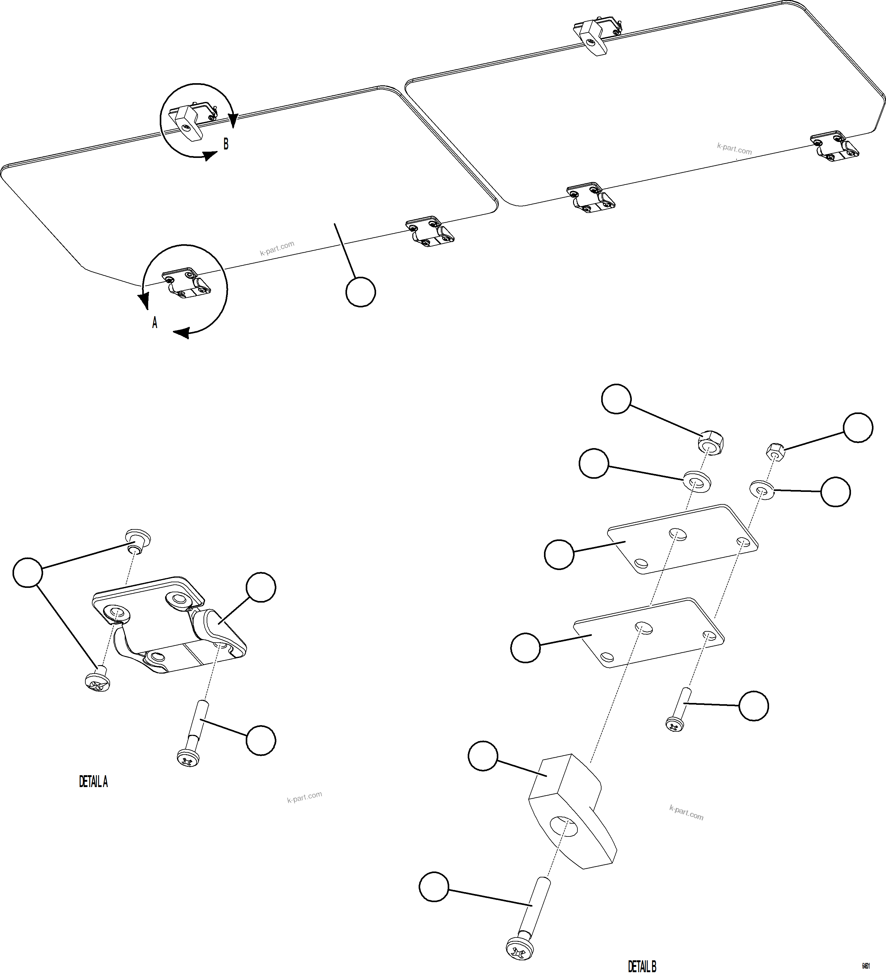 Komatsu parts book diagram for AFE92-A 980E-5SE S/N A60001 - A60010  KMMP: CAB SUN VISOR