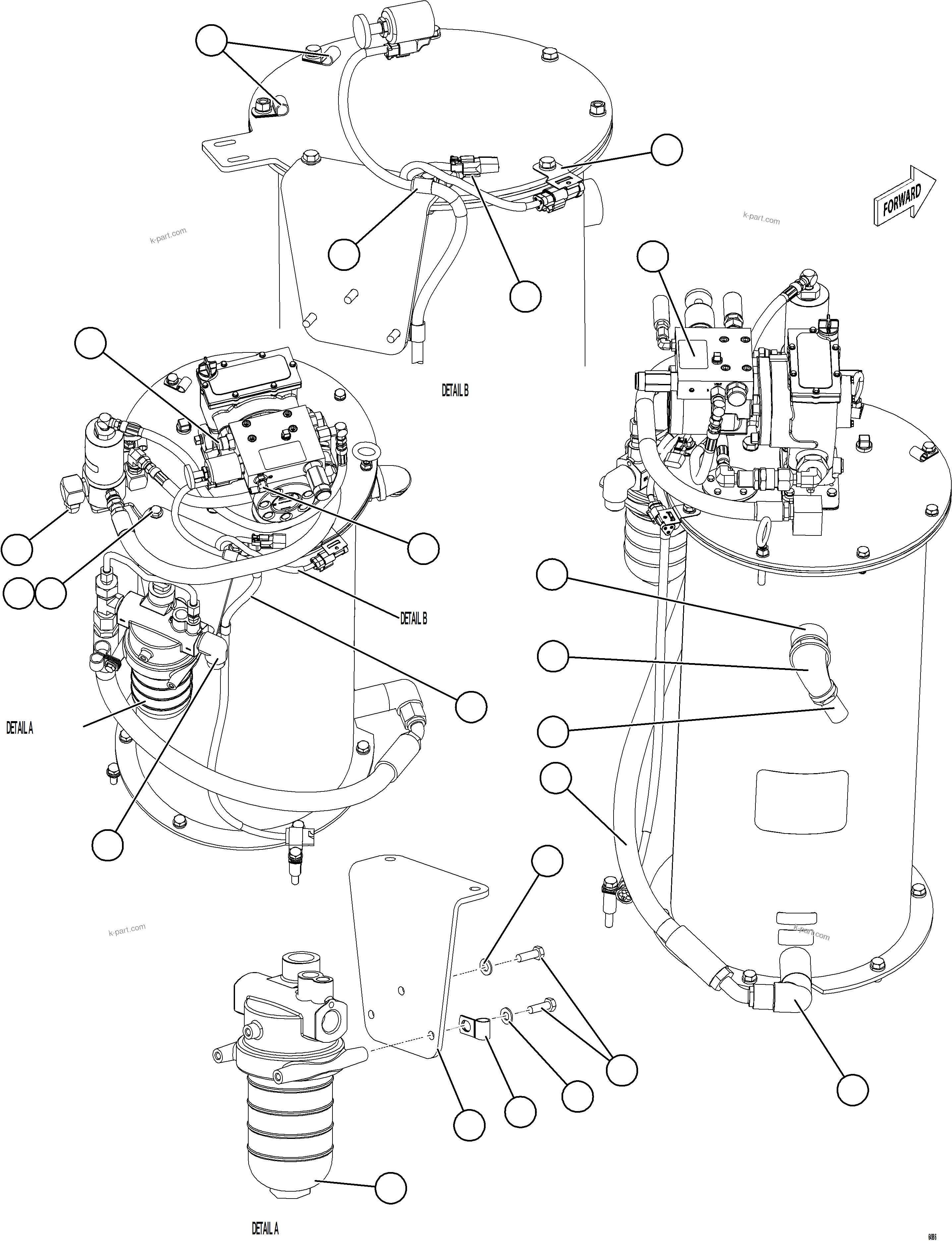 Komatsu parts book diagram for AFE92-A 980E-5SE S/N A60001 - A60010  KMMP: LUBRICATION PUMP SUB-ASSEMBLY    1/2