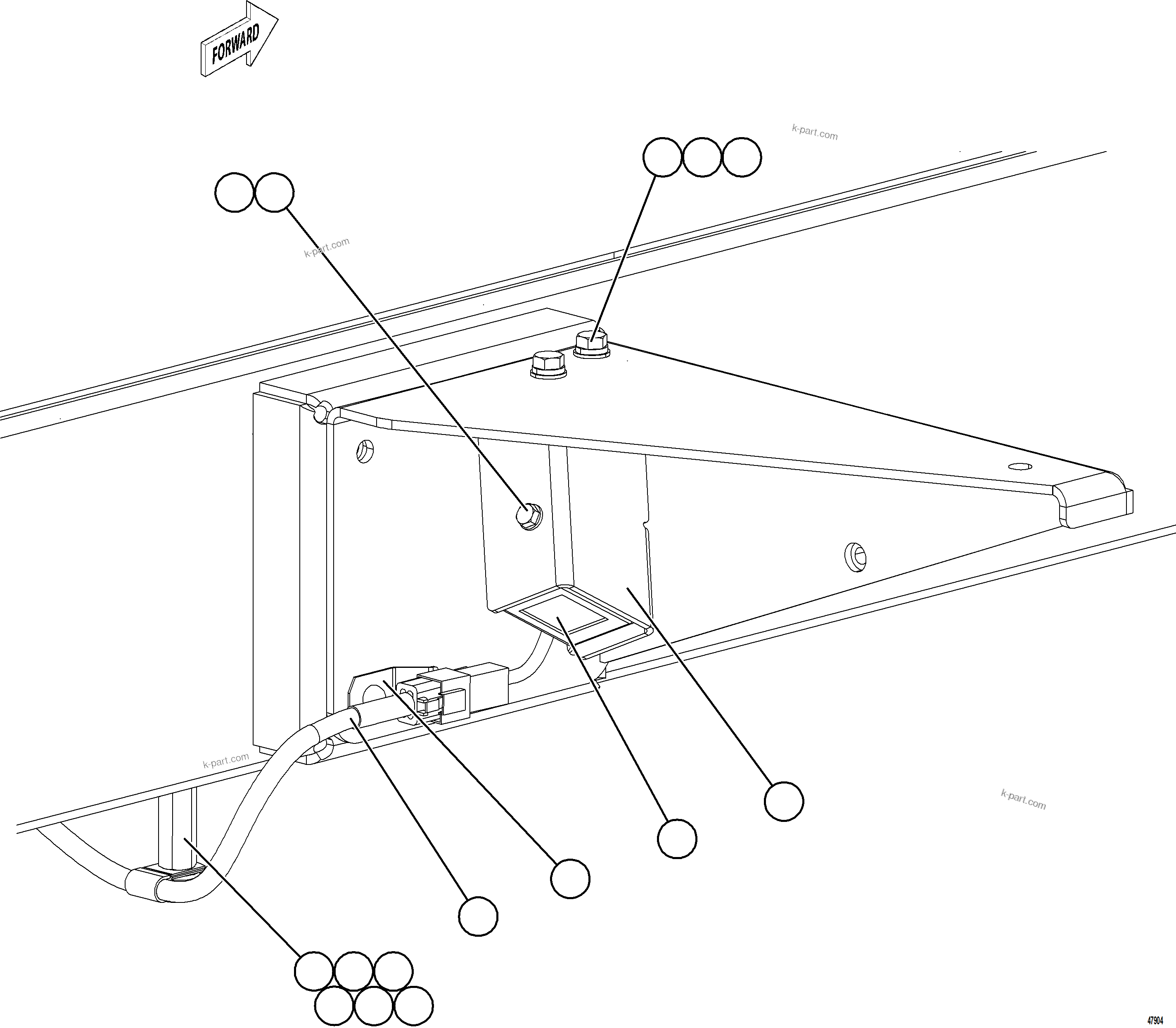 Komatsu parts book diagram for AFE92-A 980E-5SE S/N A60001 - A60010  KMMP: KOMVISION CAMERA INSTALLATION - RIGHT