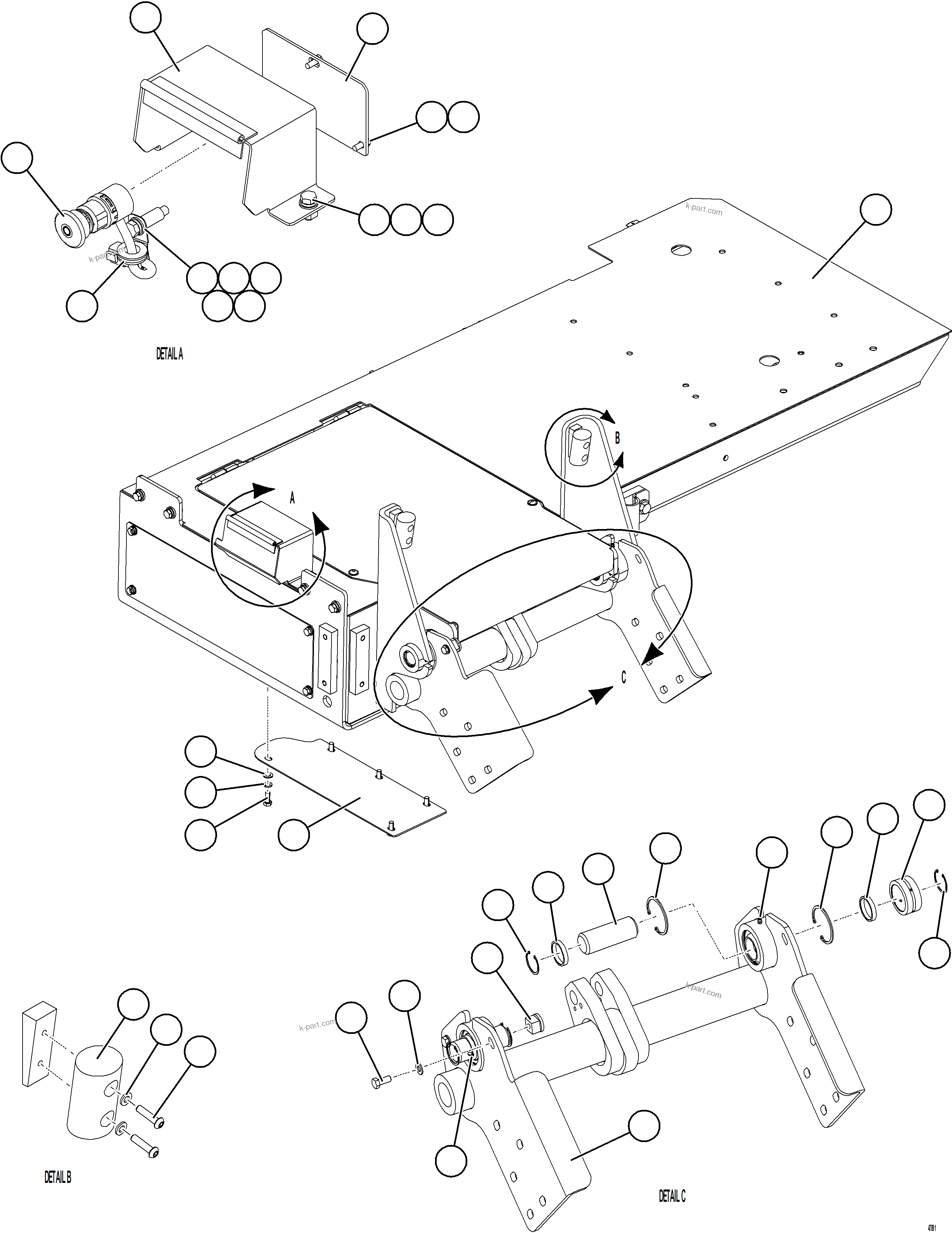 Komatsu parts book diagram for AFE92-A 980E-5SE S/N A60001 - A60010  KMMP: PLATFORM ASSEMBLY    1/3