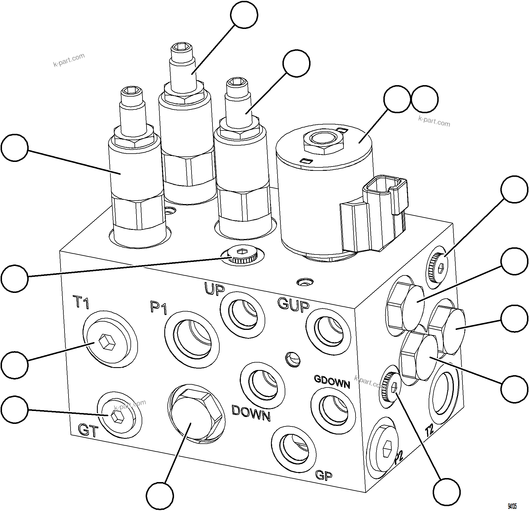 Komatsu parts book diagram for AFE92-A 980E-5SE S/N A60001 - A60010  KMMP: MANIFOLD ASSEMBLY    58E-60-12010