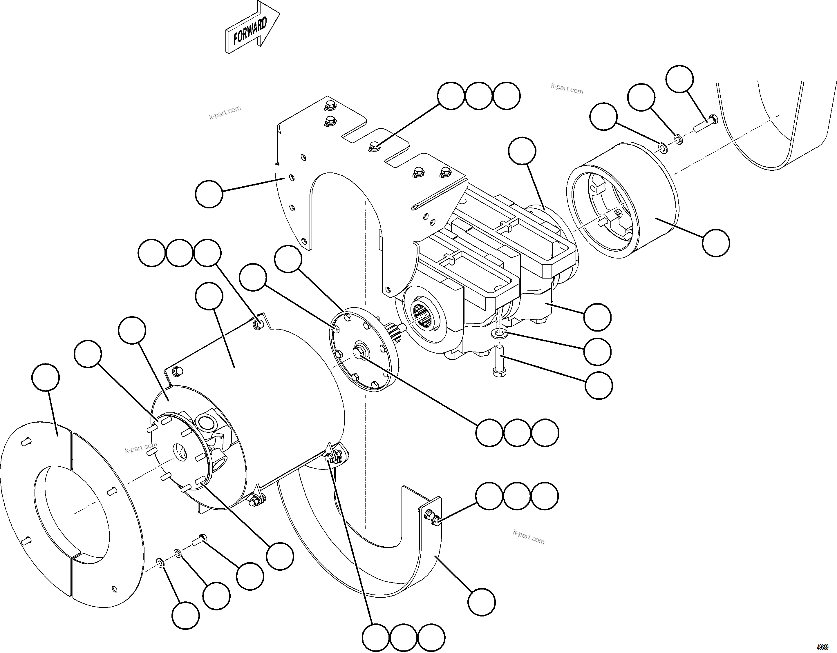 Komatsu parts book diagram for AFE92-D 980E-5SE S/N A60019  KMMP: FAN INSTALLATION    2/2