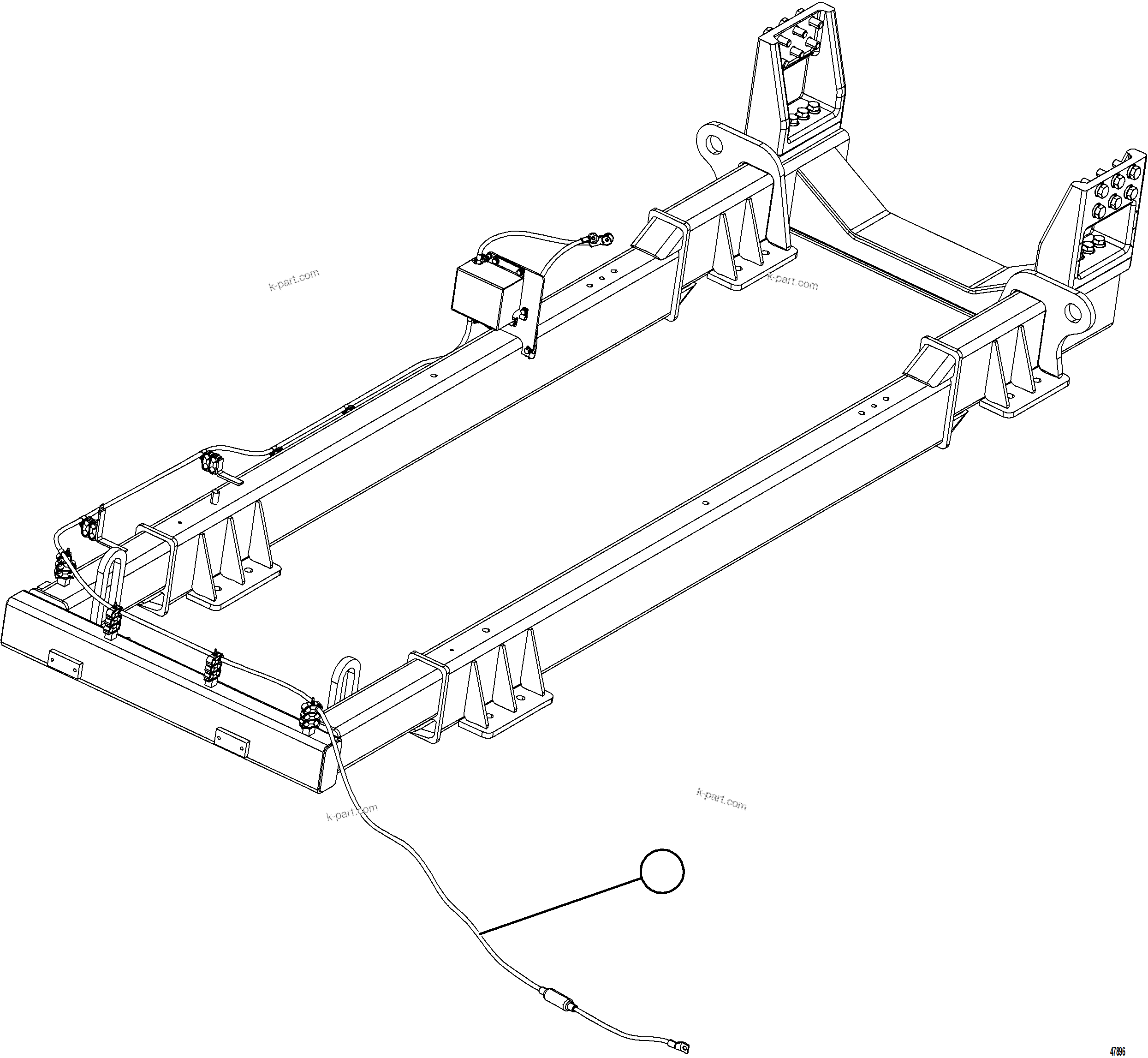 Komatsu parts book diagram for AFE92-D 980E-5SE S/N A60019  KMMP: ENGINE PRELUBE WIRING    2/2